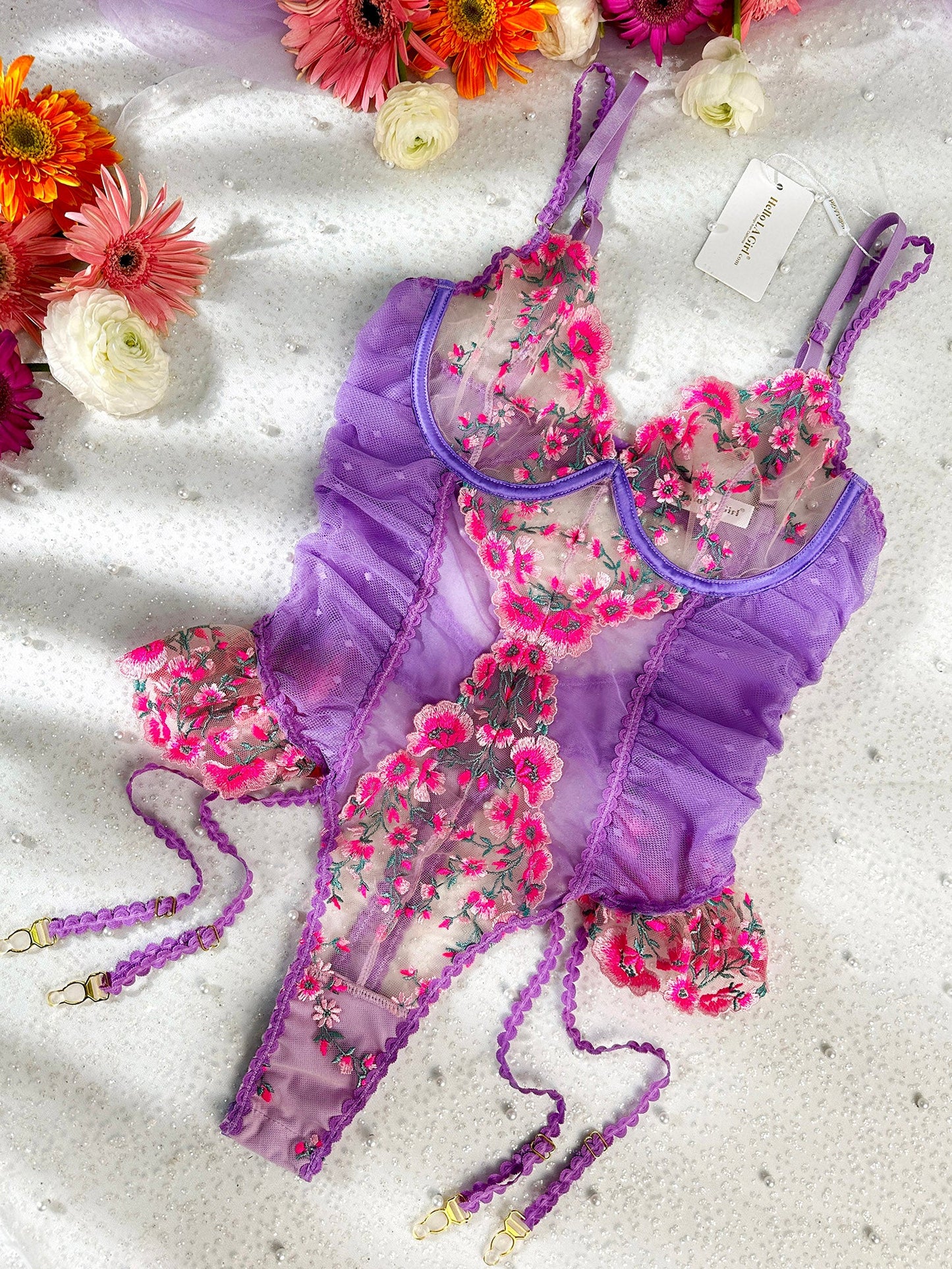 Seraphina Blossom Bodysuit - Premium 1 PC Bodysuit from Hello.LA.Girl - Just $79.99! Shop now at Concordia Style Boutique