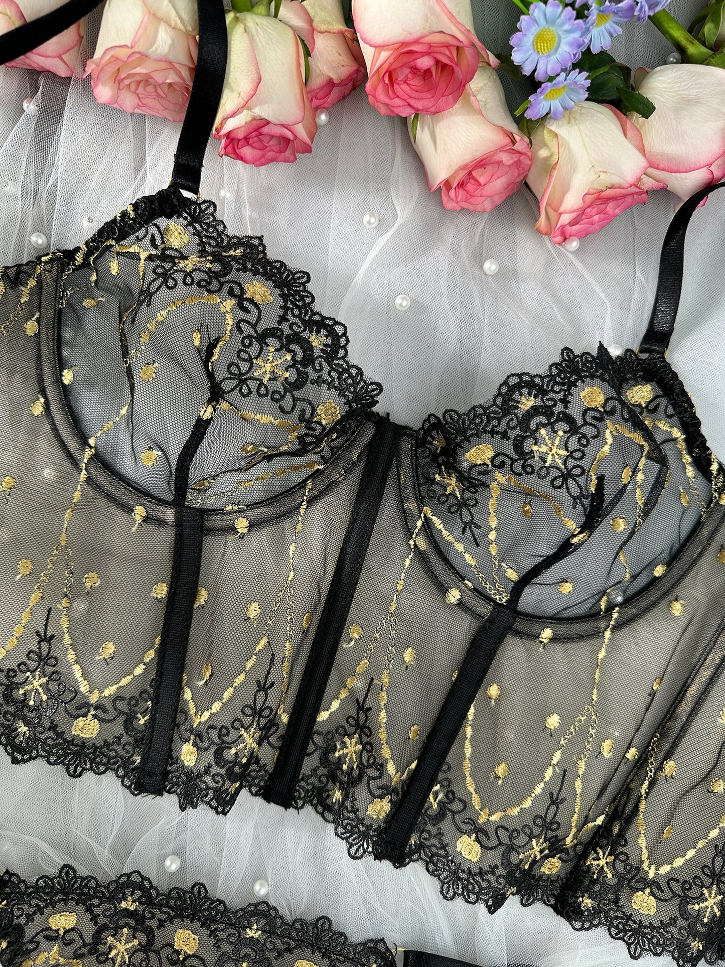 Chic Luxe Noir & Gold Lingerie Set - Concordia Style Boutique