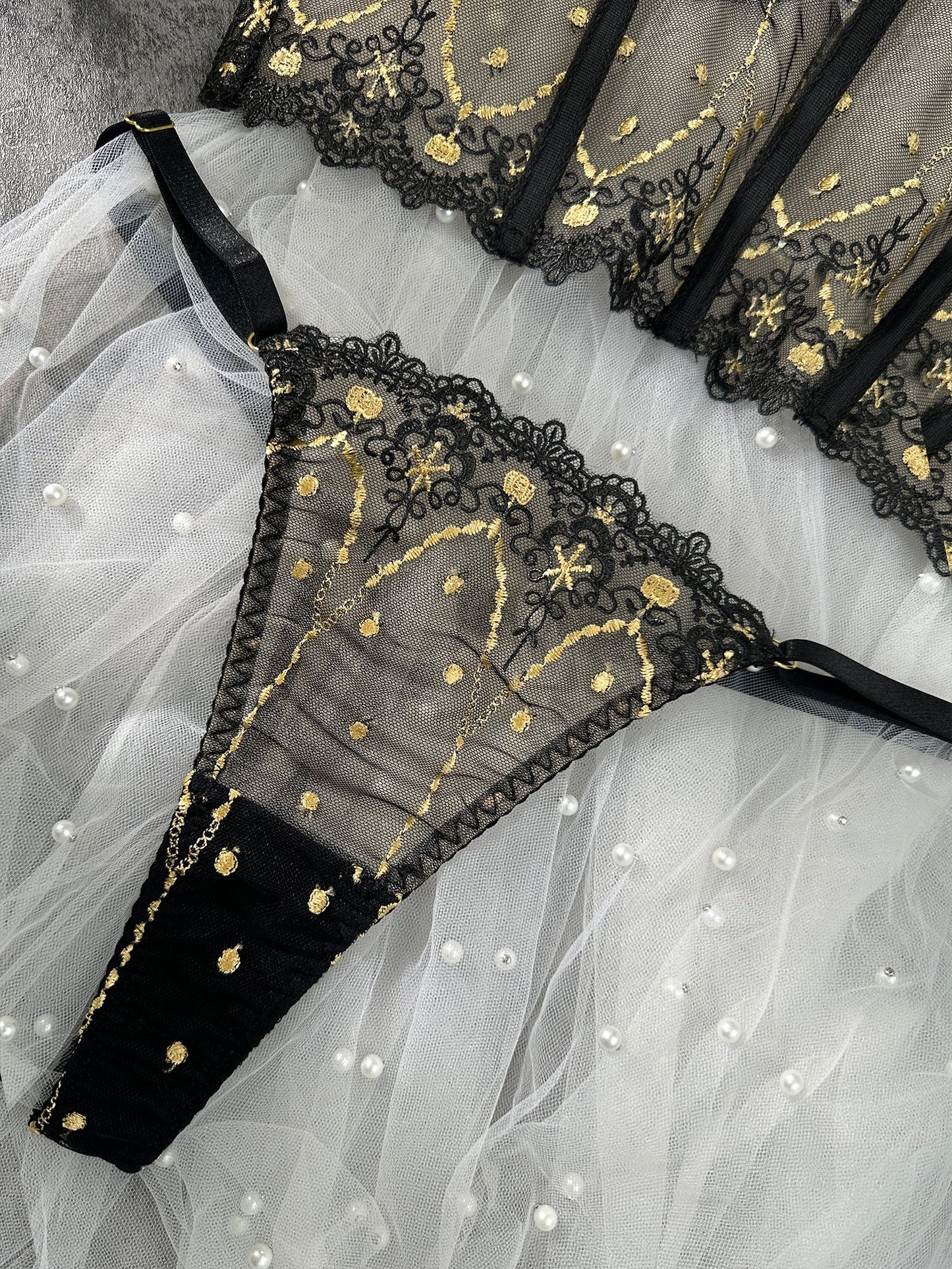 Chic Luxe Noir & Gold Lingerie Set - Concordia Style Boutique