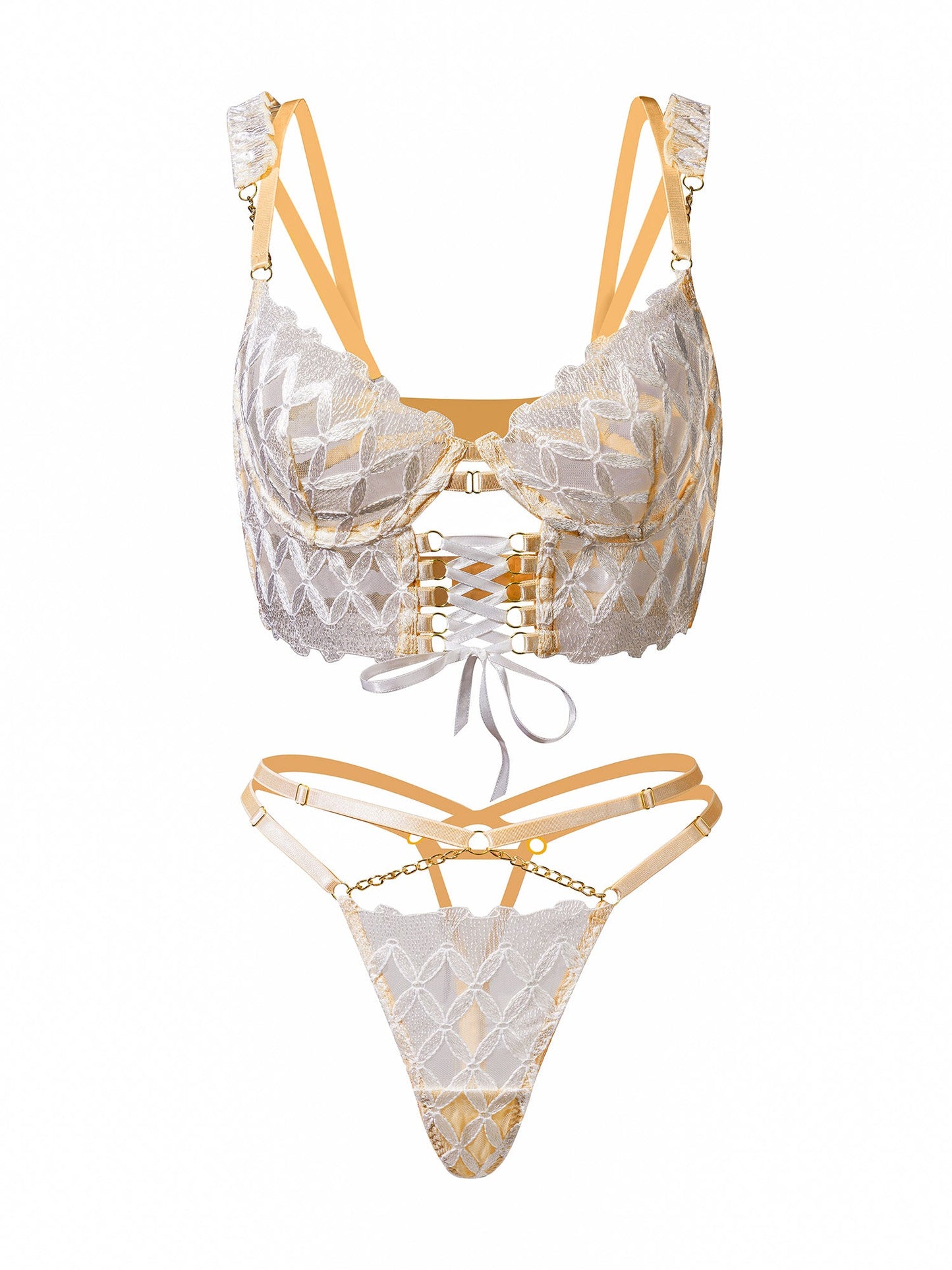 Delicate White Embroidery Lingerie Set - Concordia Style Boutique