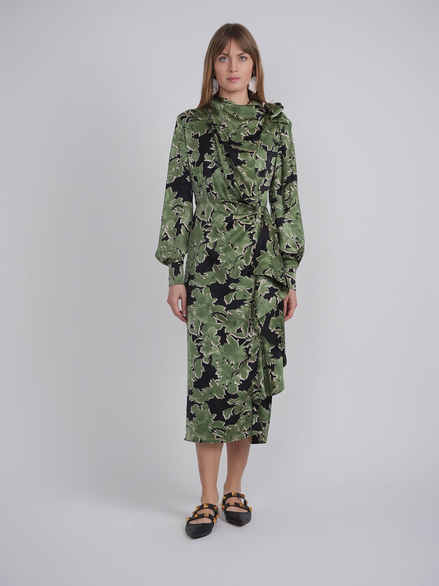 Printed Satin Dress - Concordia Style Boutique