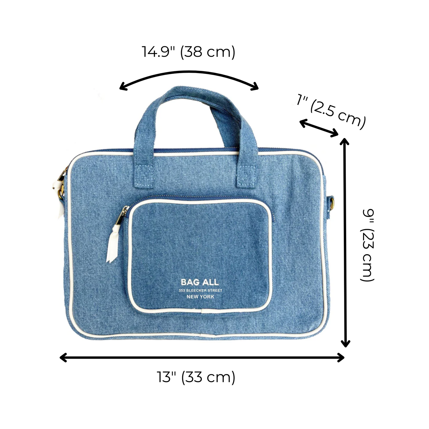 Laptop Case 13", Handle & Charger Pocket, Denim - Premium 5620 - Luggage & Bags > Luggage Accessories > Packing Organizers from Bag-all - Just $53! Shop now at Concordia Style Boutique