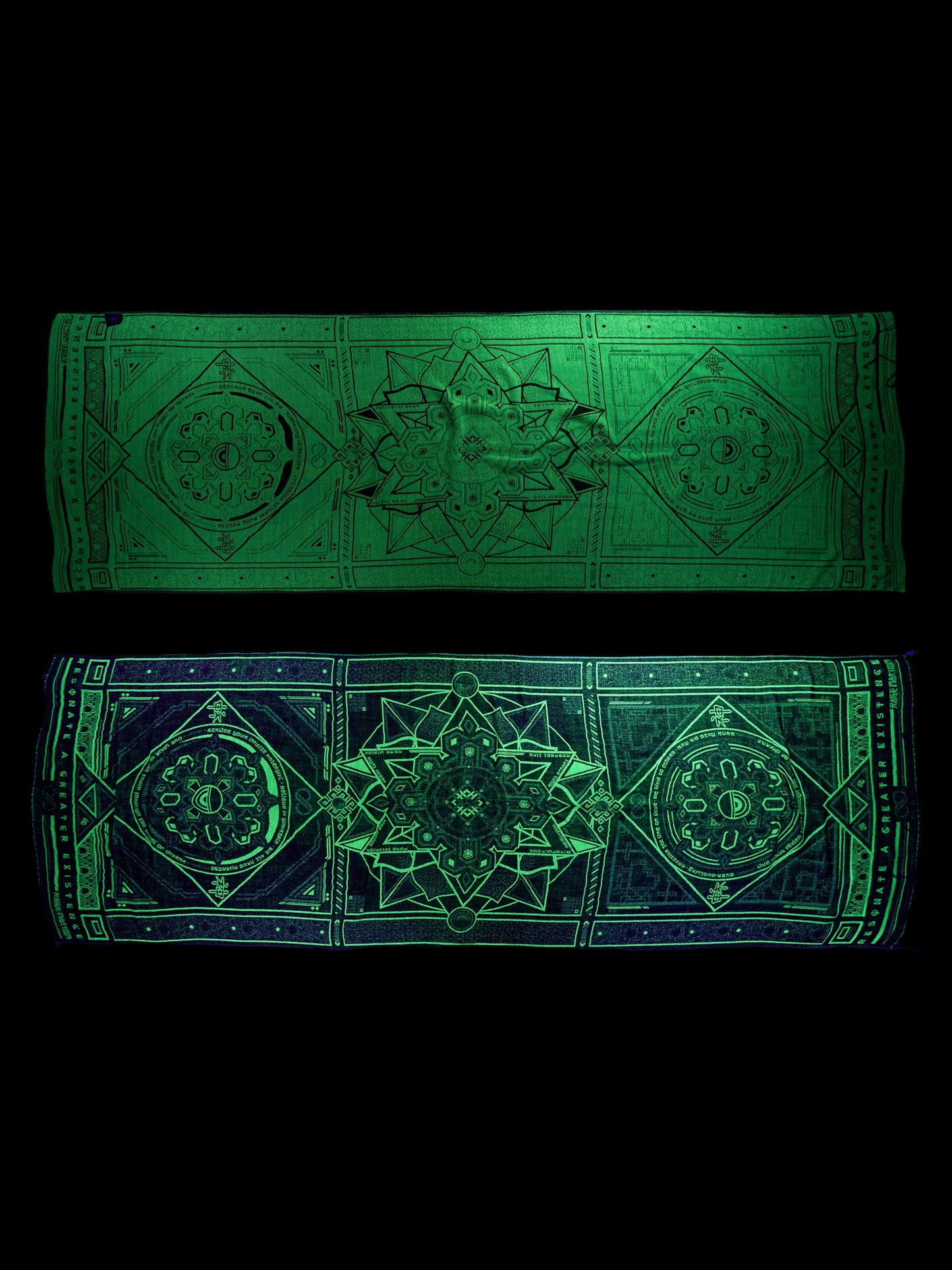 DHARMA V2 • Grey / Neon Yellow • UV REACTIVE • Festival Shawl/Scarf - Concordia Style Boutique