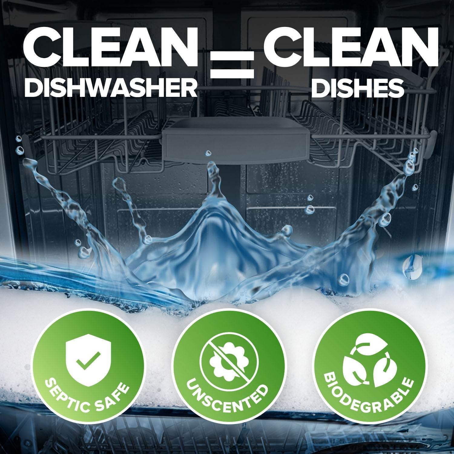 Dishwasher Cleaner and Deodorizer Tablets, Heavy Duty Deep Cleaning Descaler Removes Odor, Calcium, Limescale, Hard Water Marks - 1 Year Supply - Concordia Style Boutique