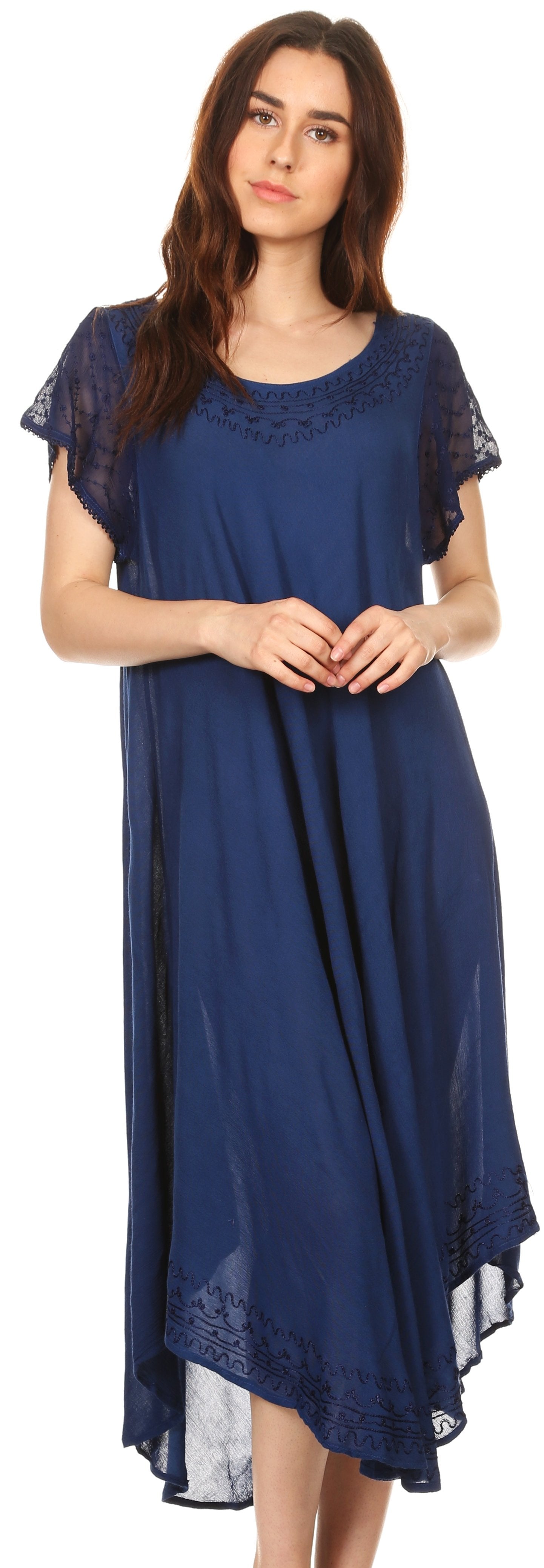 Sakkas Everyday Essentials Cap Sleeve Caftan Dress / Cover Up - Concordia Style Boutique