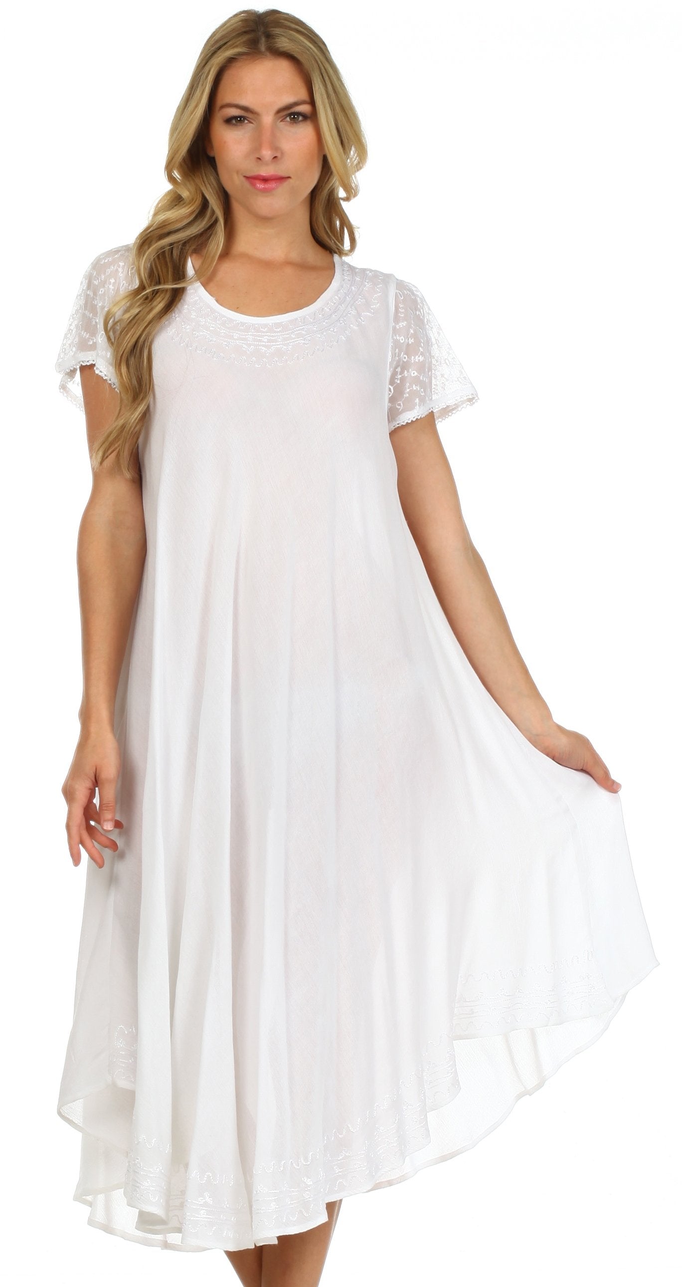 Sakkas Everyday Essentials Cap Sleeve Caftan Dress / Cover Up - Concordia Style Boutique