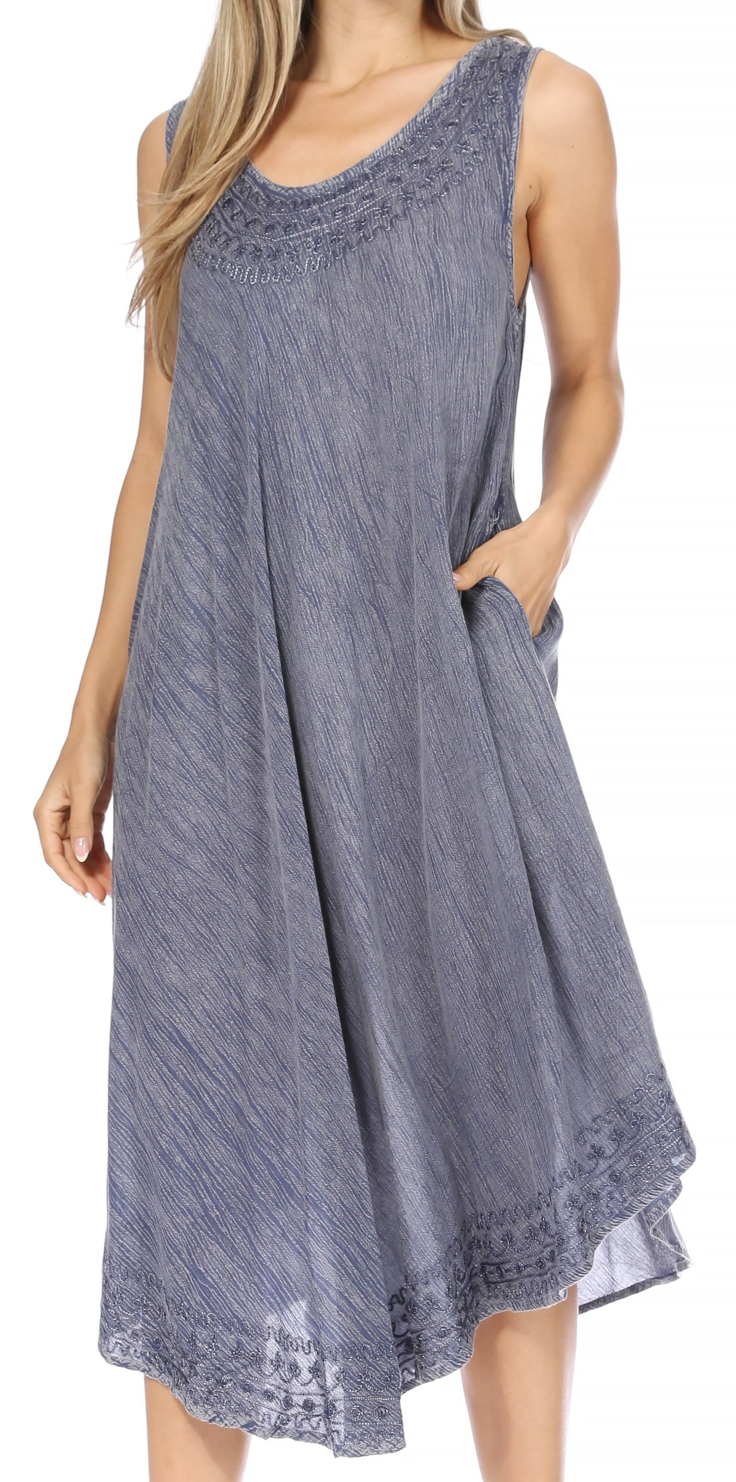 Sakkas Everyday Essentials Caftan Tank Dress / Cover Up - Concordia Style Boutique