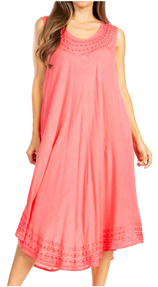 Sakkas Everyday Essentials Caftan Tank Dress / Cover Up - Concordia Style Boutique