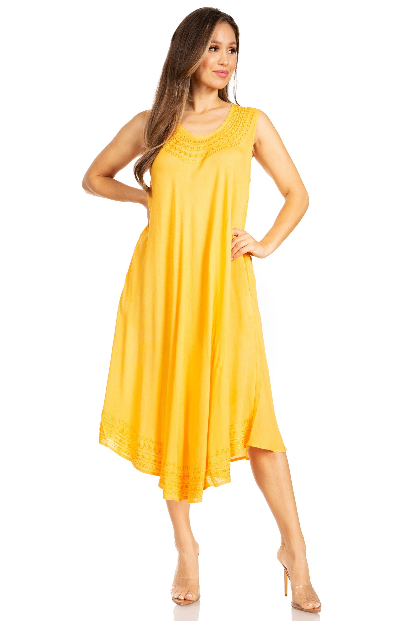 Sakkas Everyday Essentials Caftan Tank Dress / Cover Up - Concordia Style Boutique