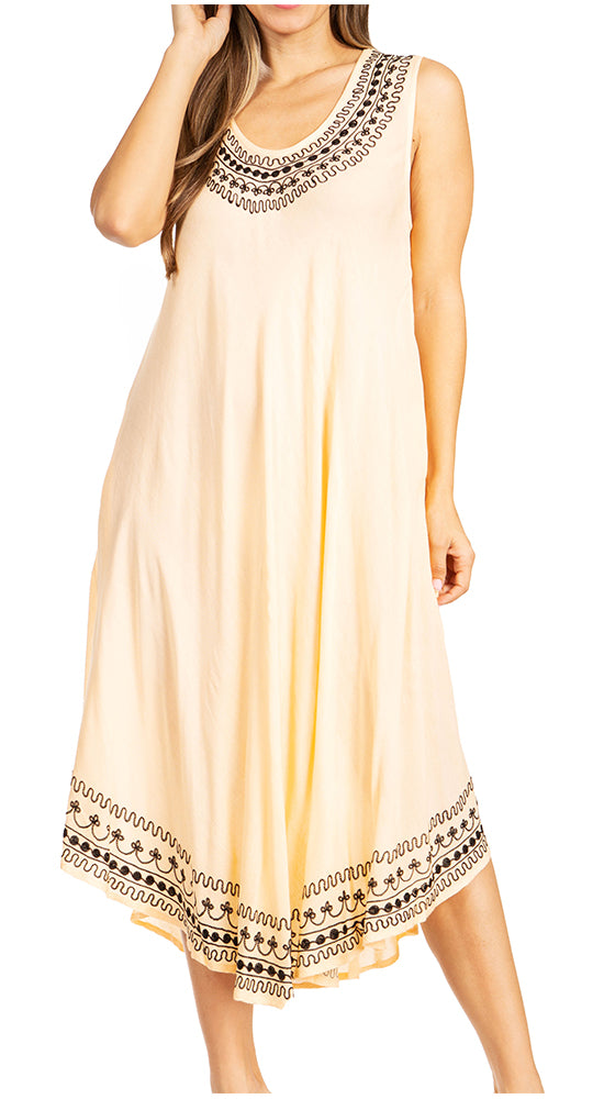 Sakkas Everyday Essentials Caftan Tank Dress / Cover Up - Concordia Style Boutique