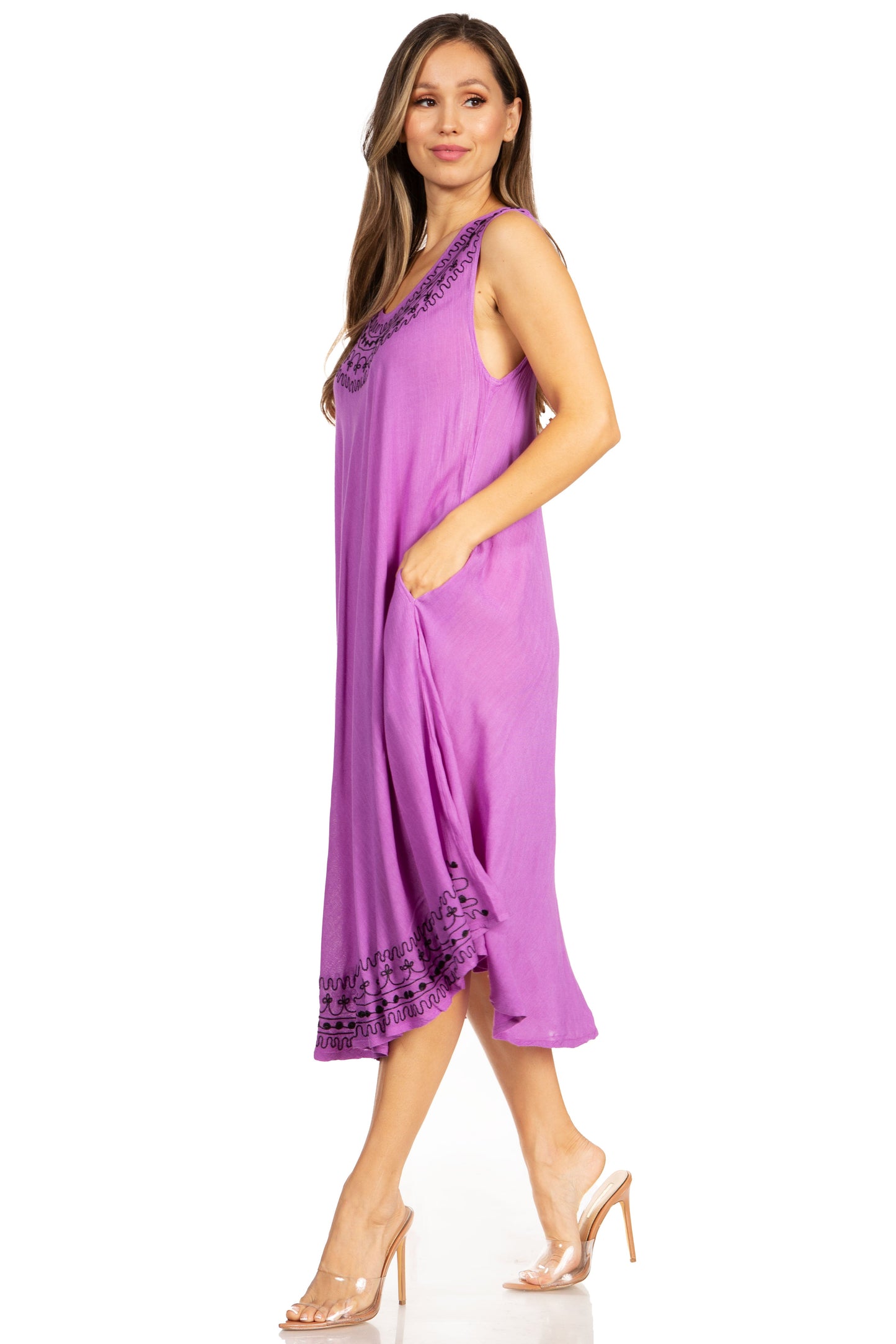 Sakkas Everyday Essentials Caftan Tank Dress / Cover Up - Concordia Style Boutique