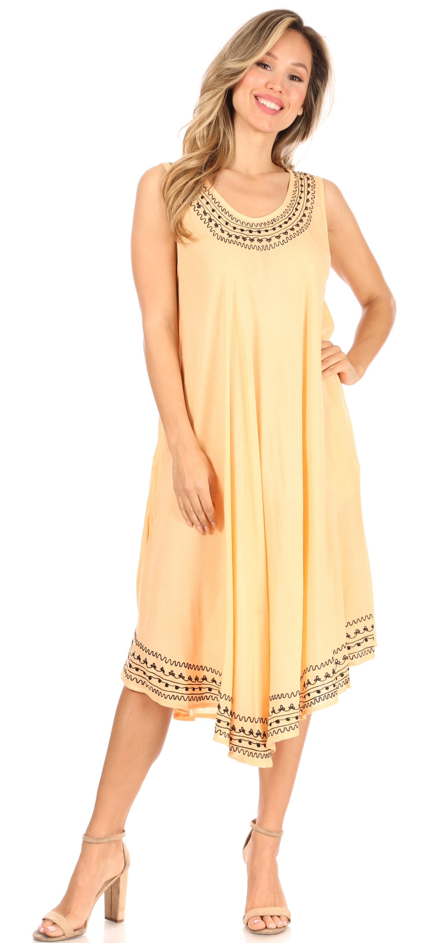 Sakkas Everyday Essentials Caftan Tank Dress / Cover Up - Concordia Style Boutique