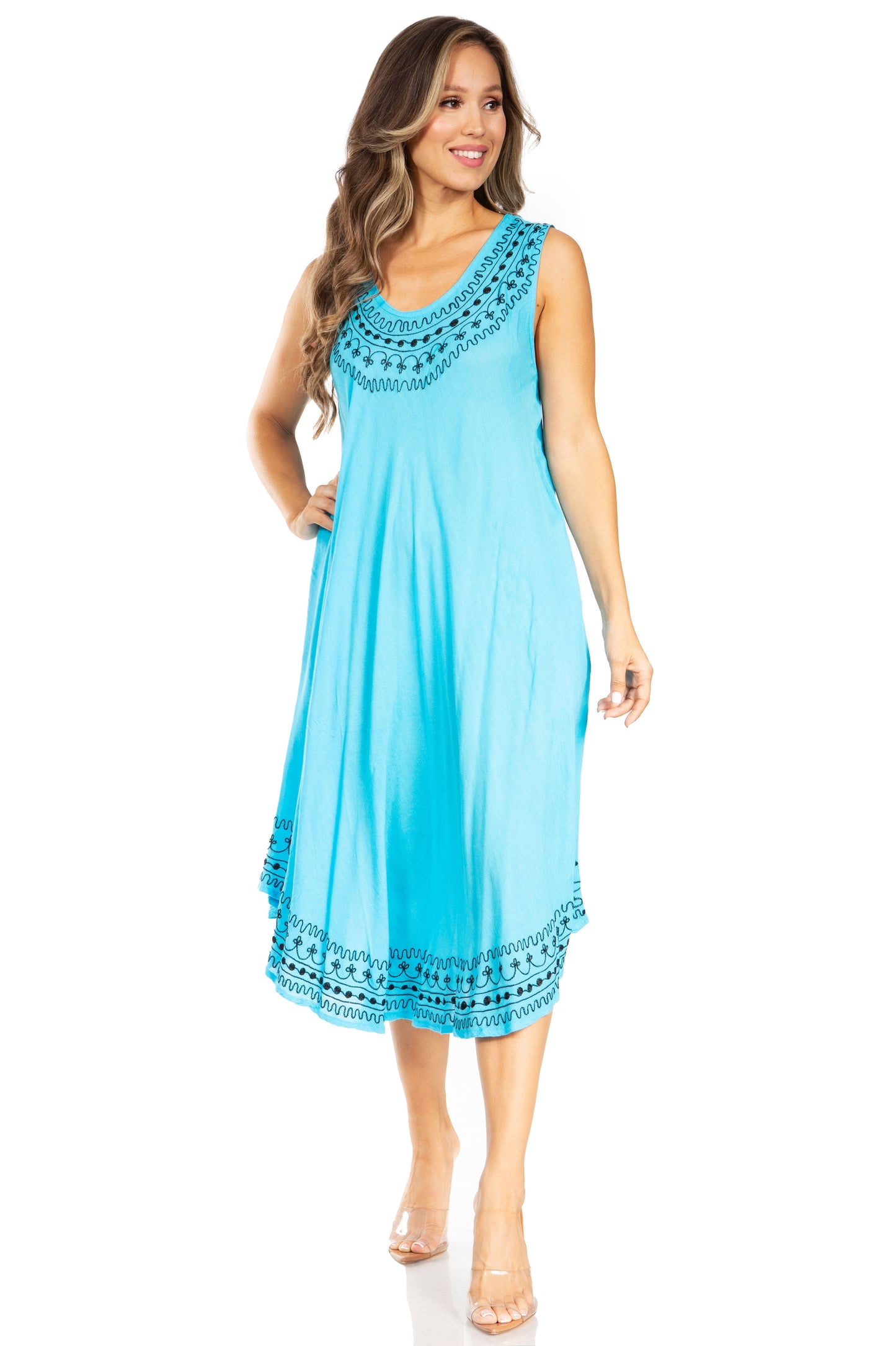 Sakkas Everyday Essentials Caftan Tank Dress / Cover Up - Concordia Style Boutique