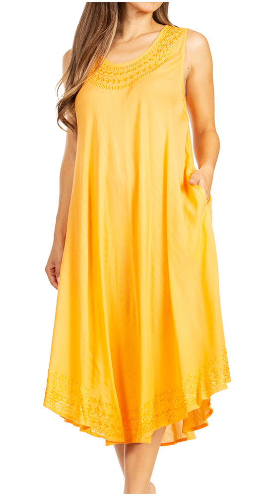 Sakkas Everyday Essentials Caftan Tank Dress / Cover Up - Concordia Style Boutique