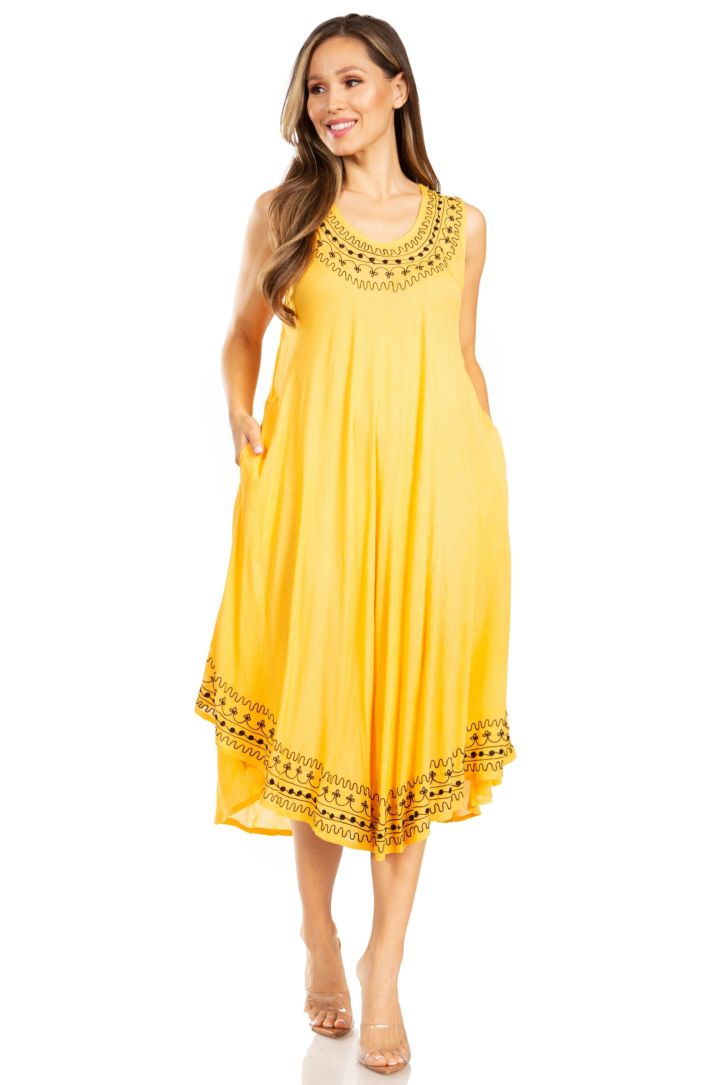 Sakkas Everyday Essentials Caftan Tank Dress / Cover Up - Concordia Style Boutique