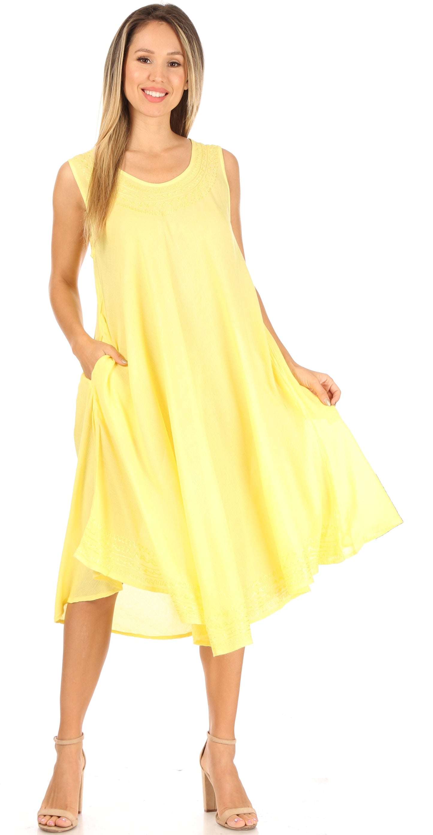 Sakkas Everyday Essentials Caftan Tank Dress / Cover Up - Concordia Style Boutique