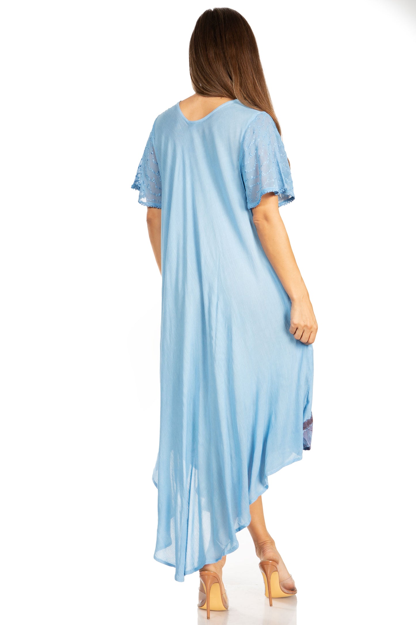 Sakkas Watercolor Palm Tree Tank Caftan Dress - Concordia Style Boutique
