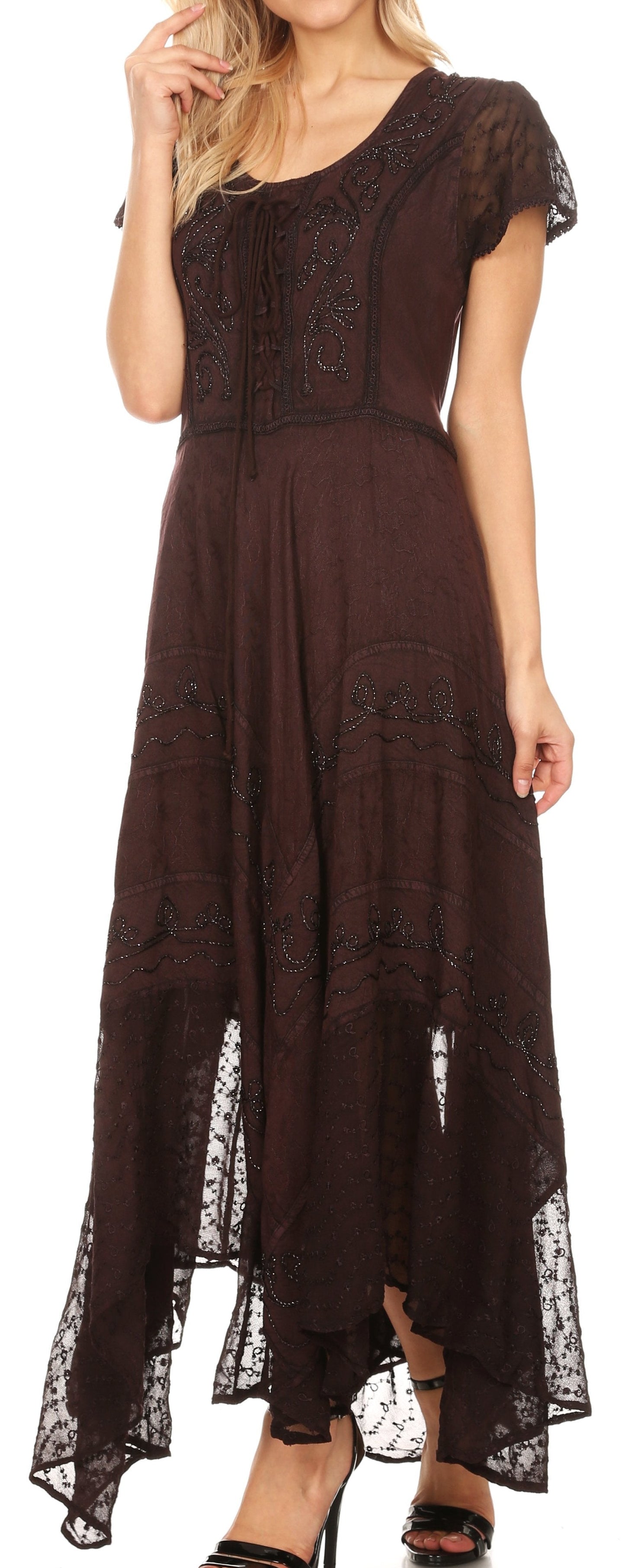 Sakkas Marigold Embroidered Fairy Dress - Concordia Style Boutique