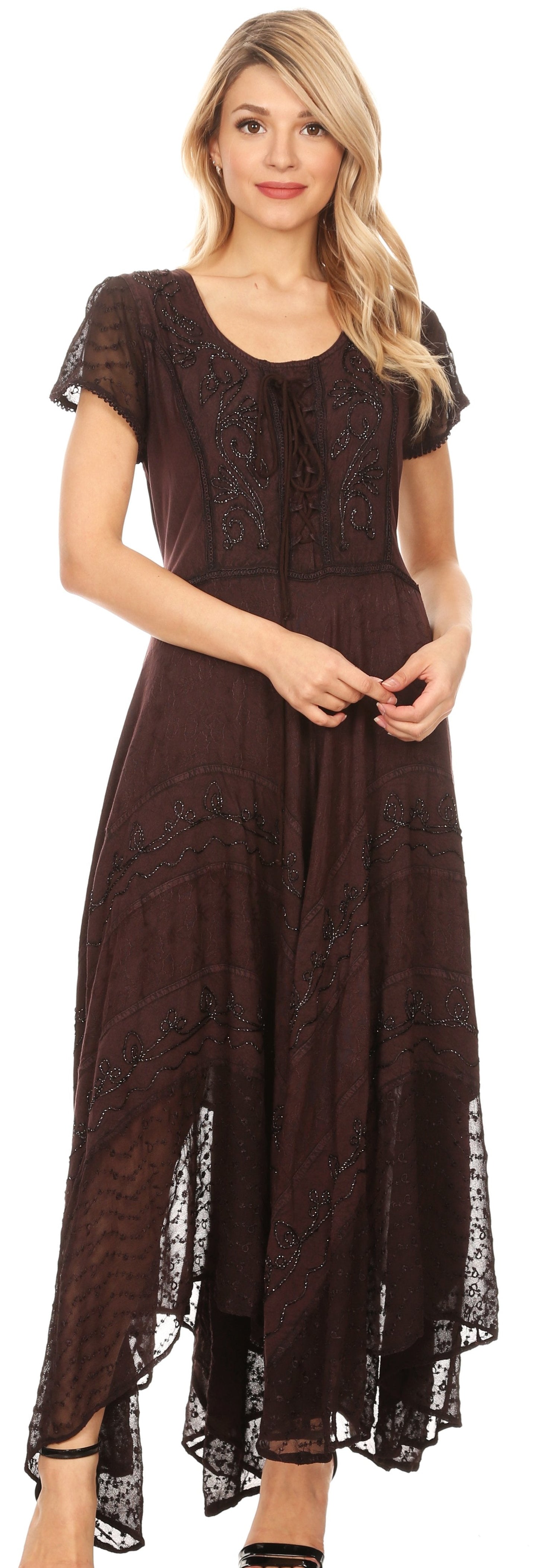Sakkas Marigold Embroidered Fairy Dress - Concordia Style Boutique