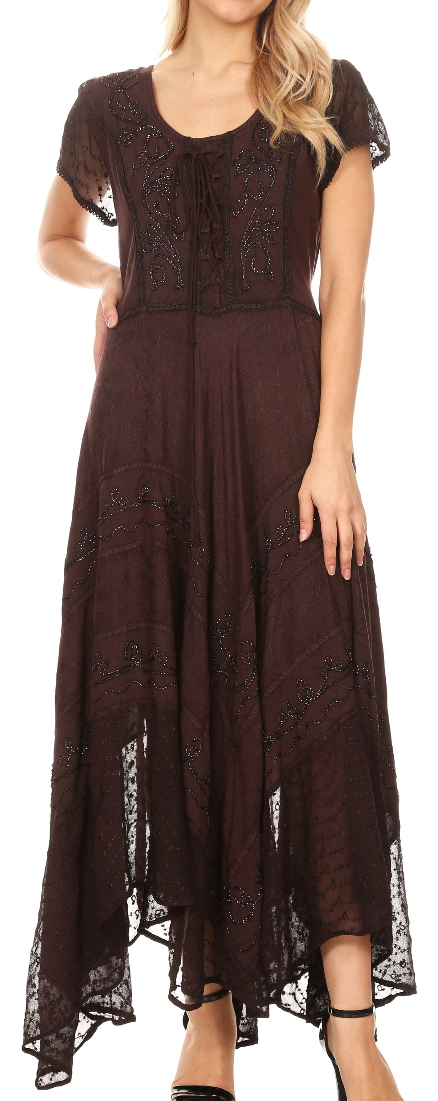 Sakkas Marigold Embroidered Fairy Dress - Concordia Style Boutique