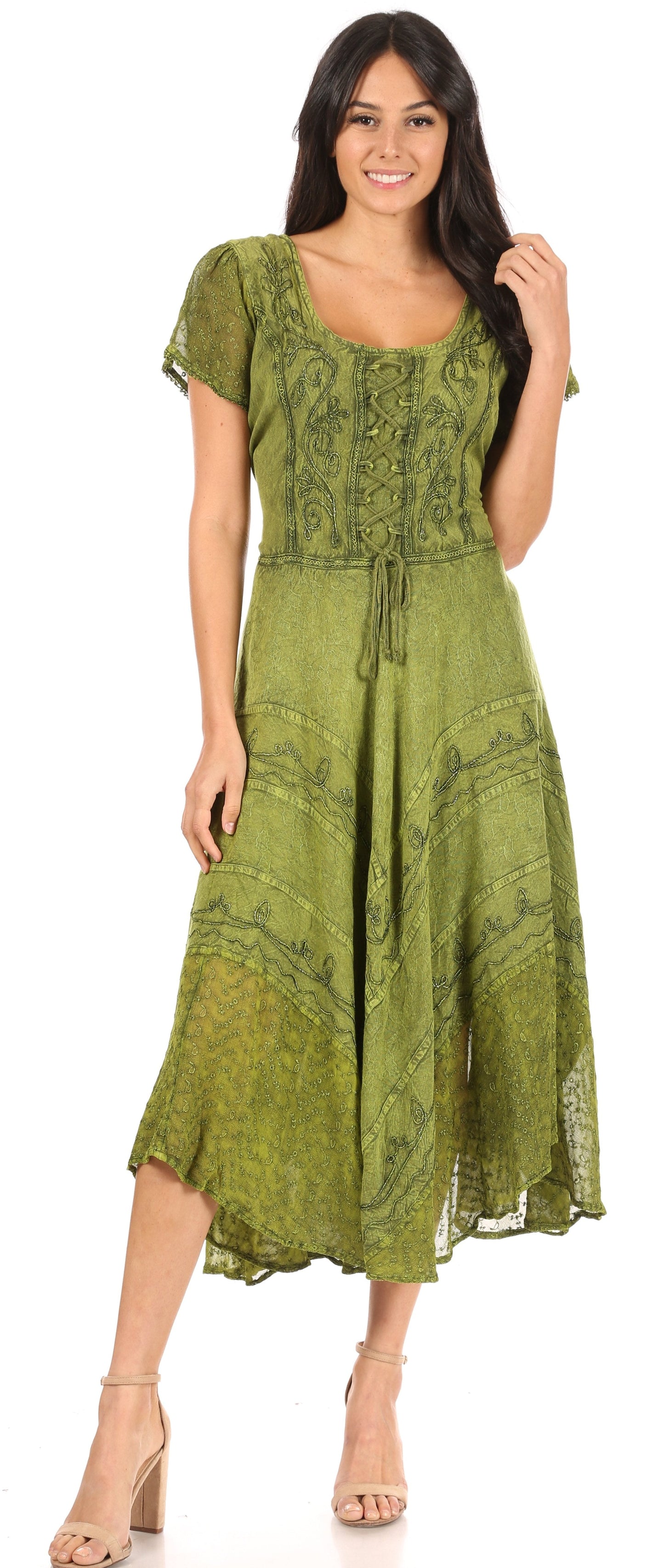 Sakkas Marigold Embroidered Fairy Dress - Concordia Style Boutique