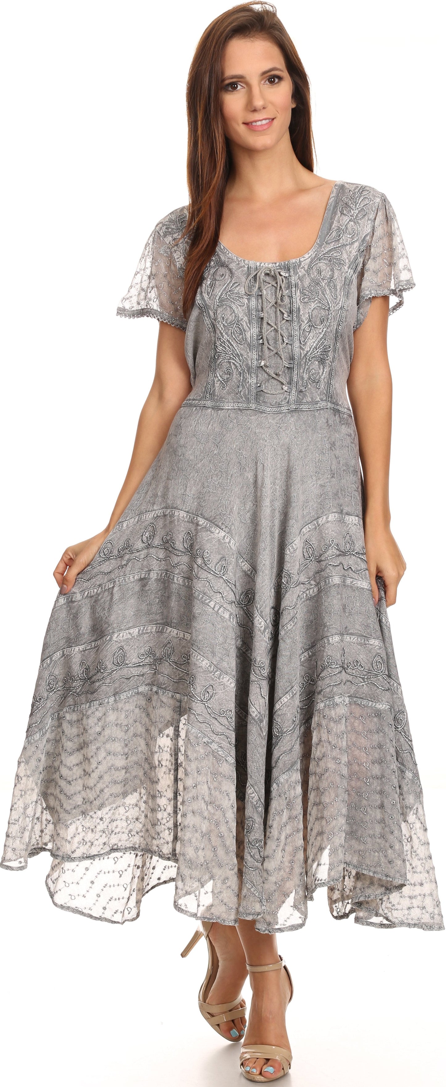 Sakkas Marigold Embroidered Fairy Dress - Concordia Style Boutique