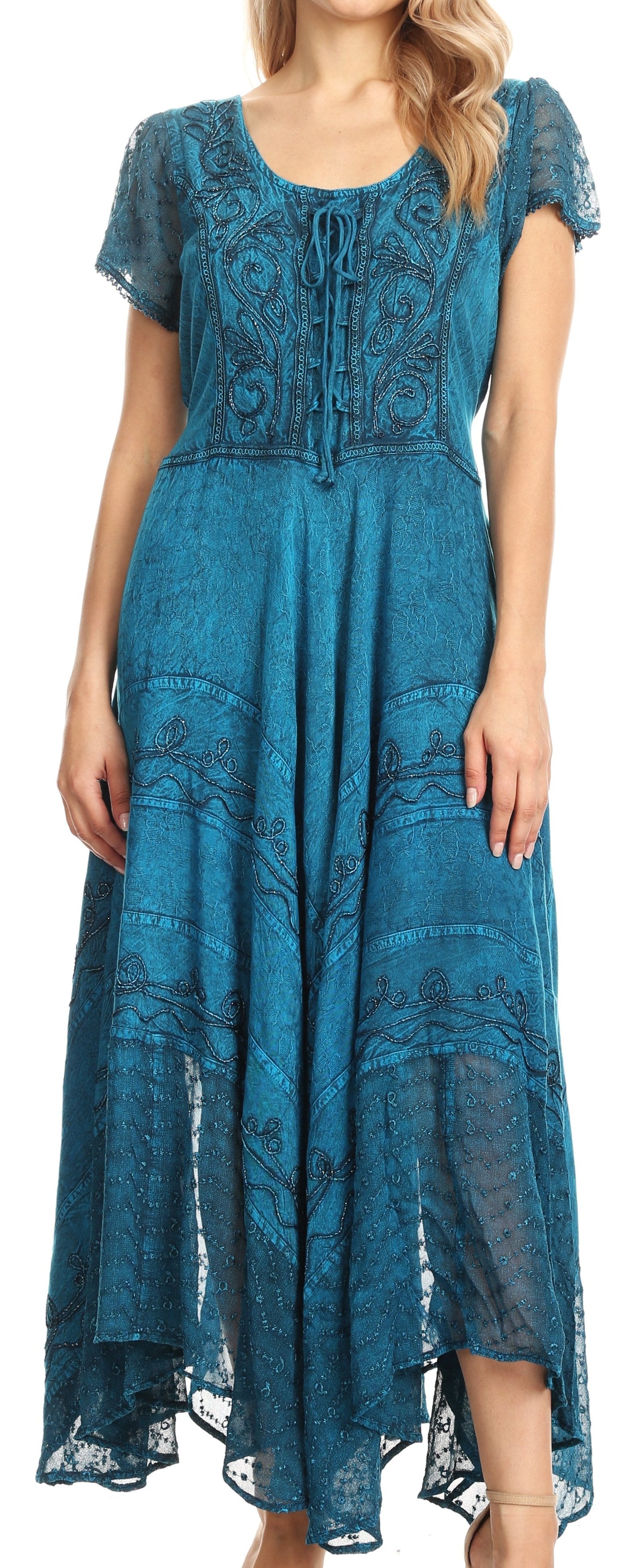 Sakkas Marigold Embroidered Fairy Dress - Concordia Style Boutique