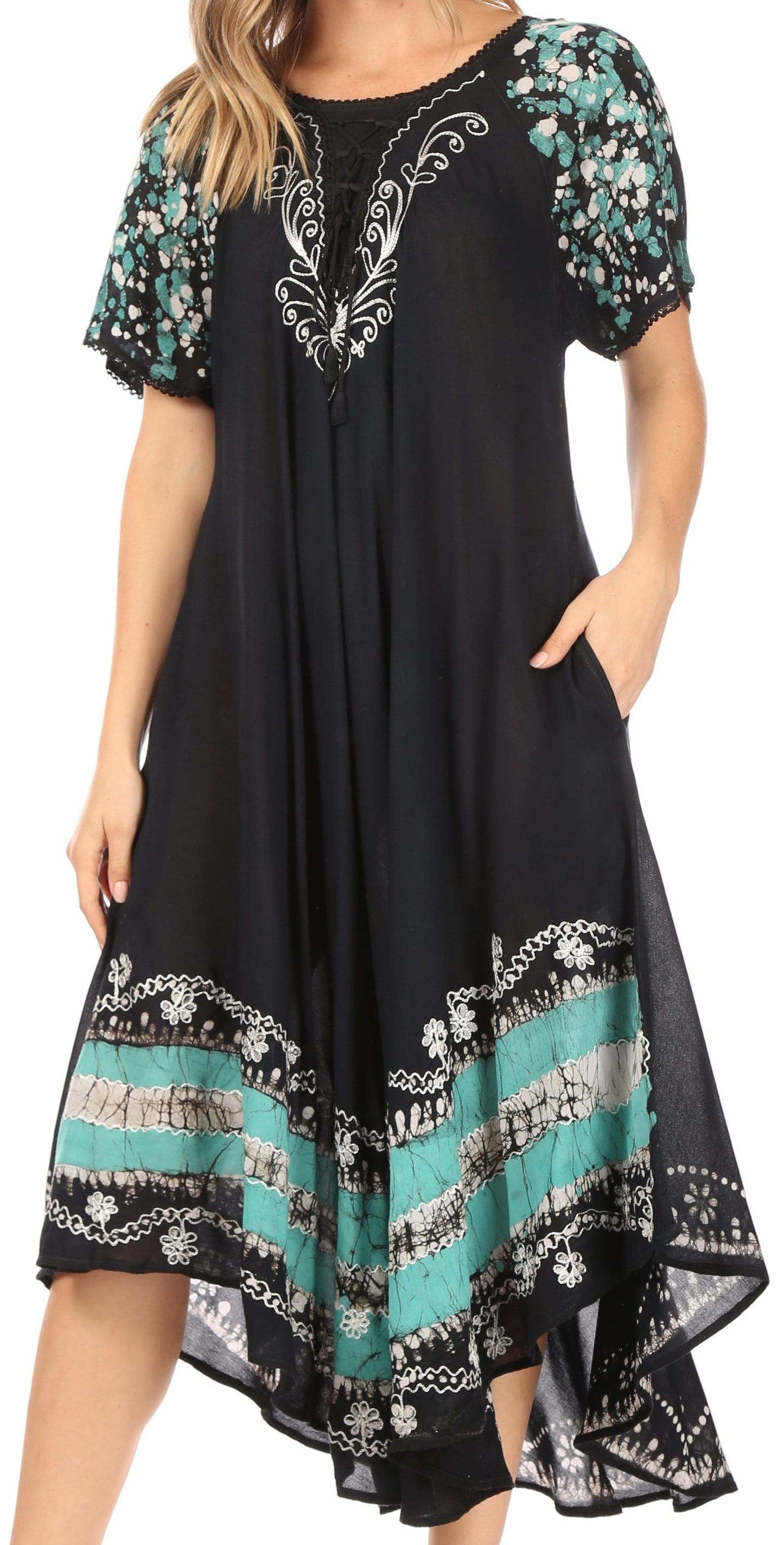 Sakkas Sara Batik CaftanTank Dress / Cover Up - Concordia Style Boutique
