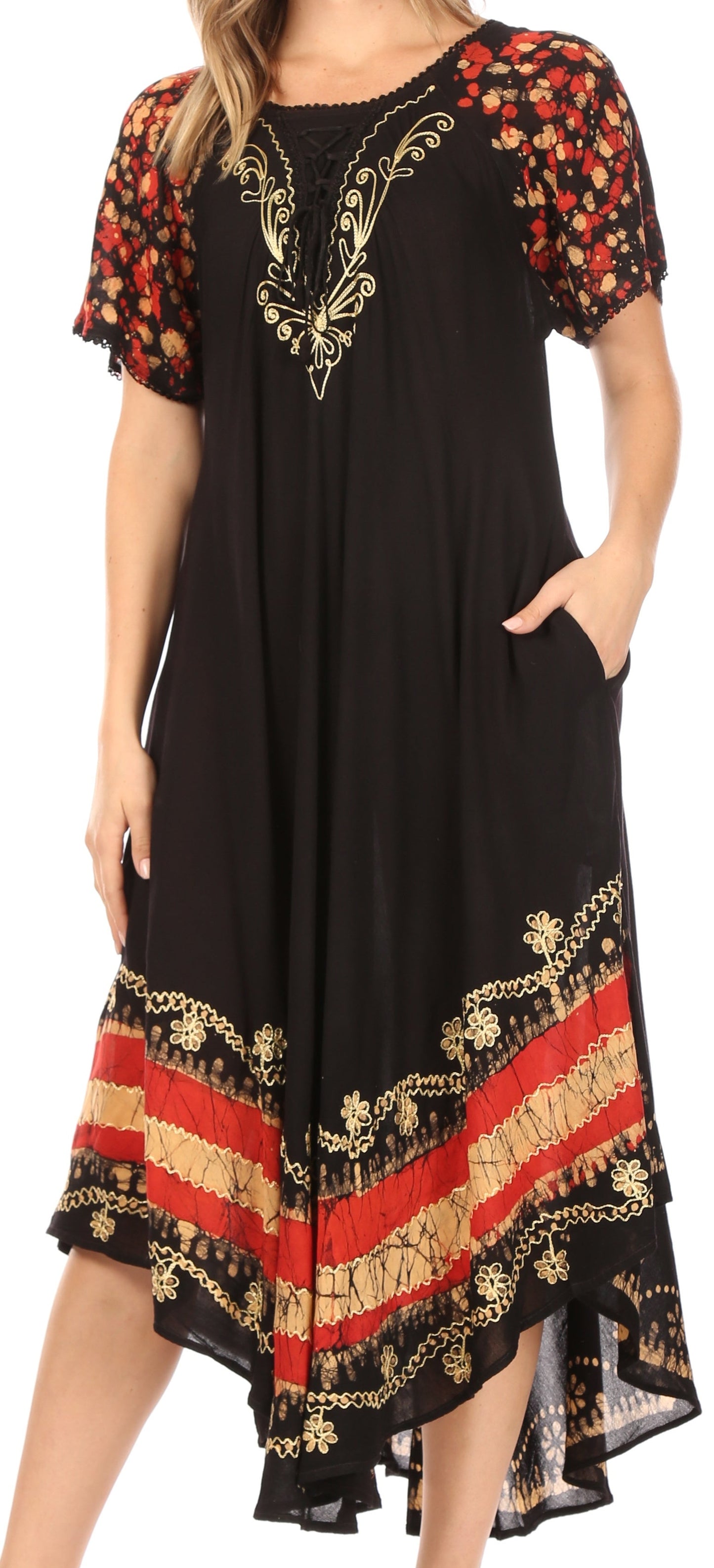 Sakkas Sara Batik CaftanTank Dress / Cover Up - Concordia Style Boutique