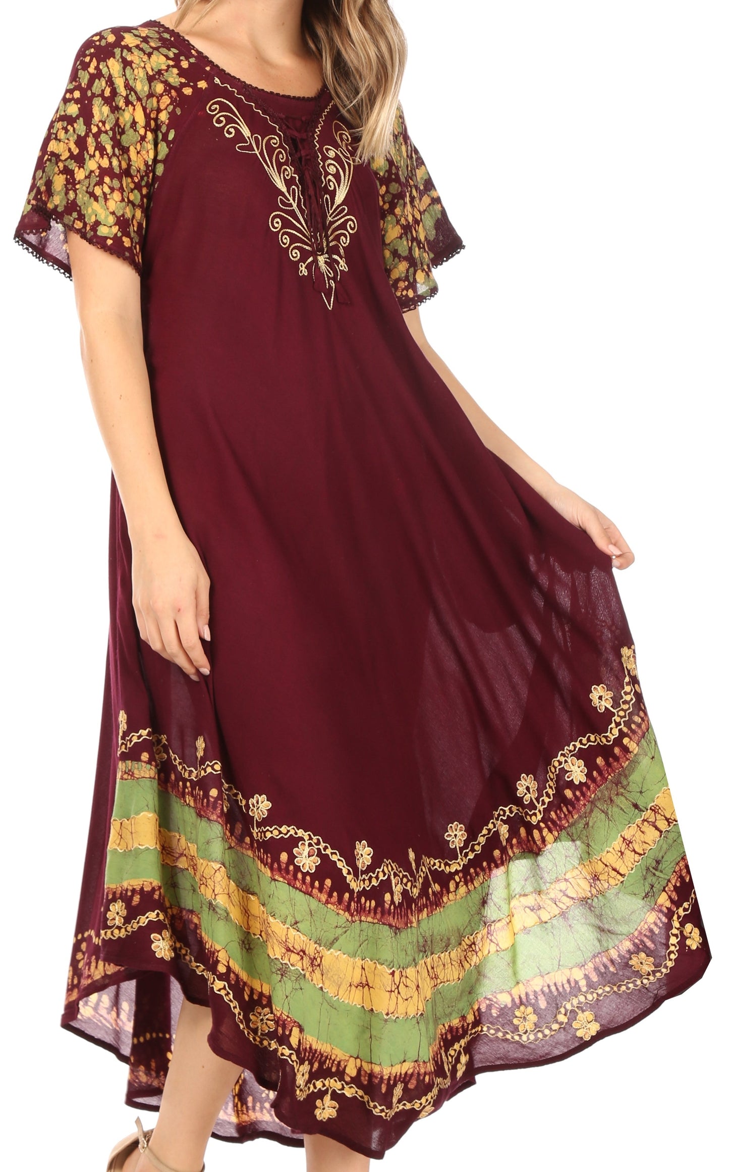 Sakkas Sara Batik CaftanTank Dress / Cover Up - Concordia Style Boutique