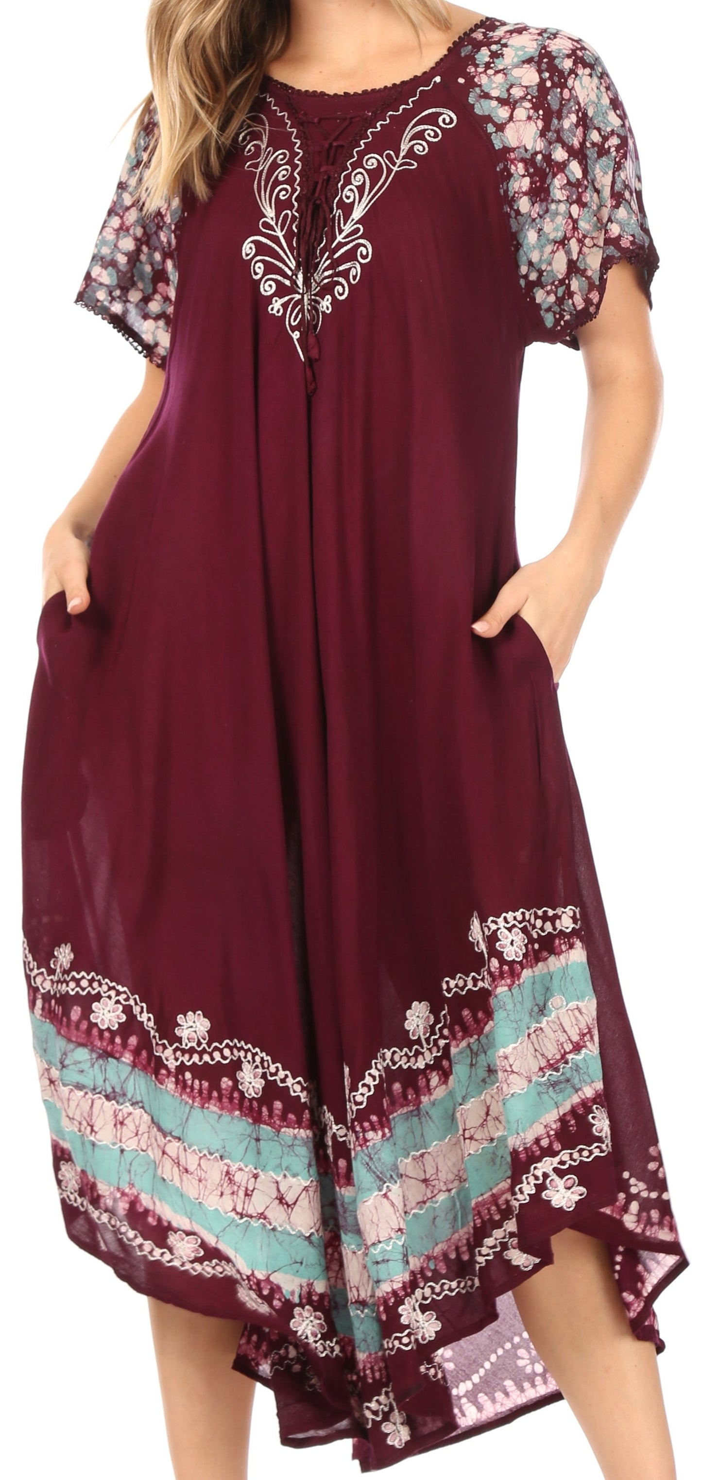 Sakkas Sara Batik CaftanTank Dress / Cover Up - Concordia Style Boutique