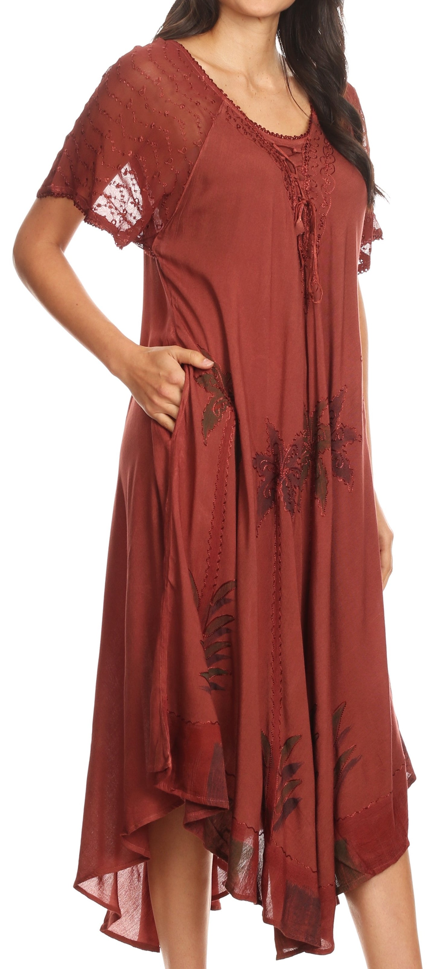Sakkas Kai Palm Tree Caftan Tank Dress / Cover Up - Concordia Style Boutique