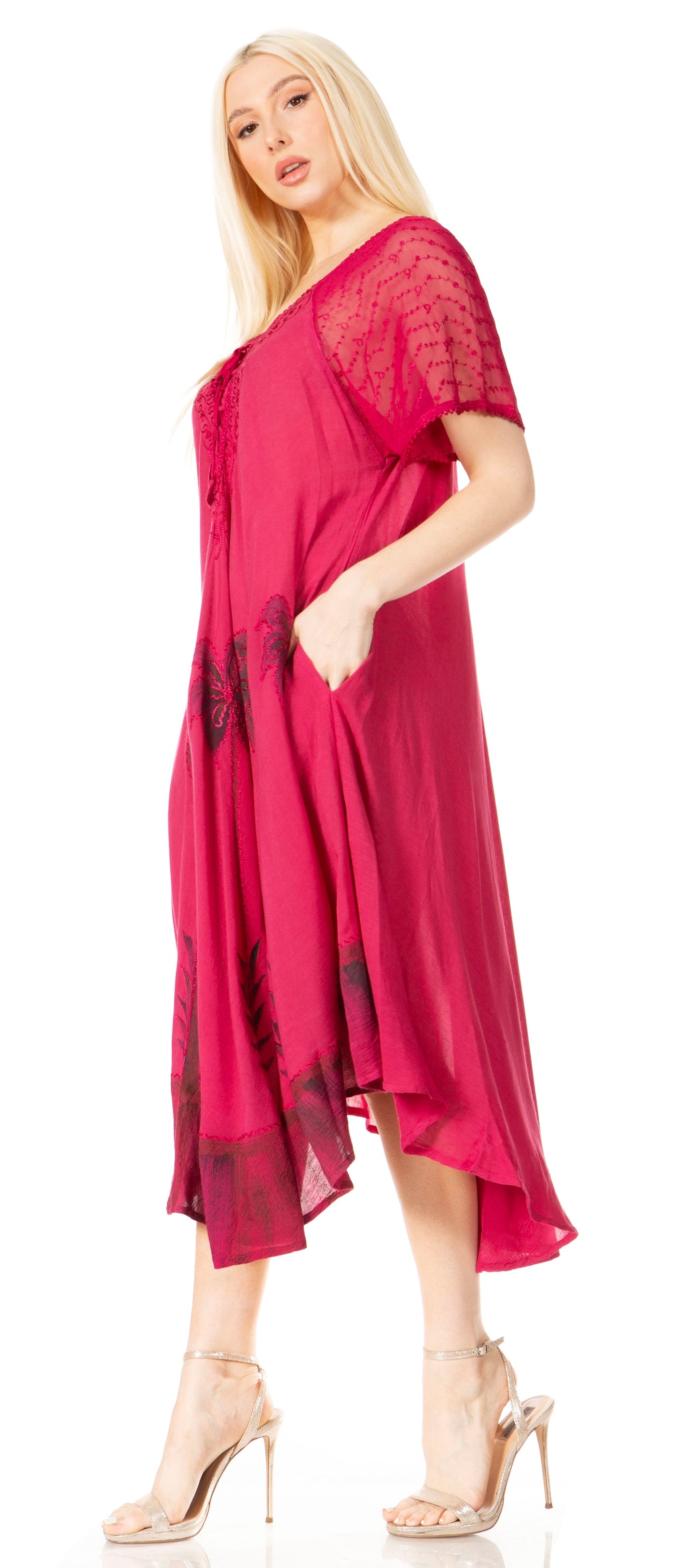 Sakkas Kai Palm Tree Caftan Tank Dress / Cover Up - Concordia Style Boutique