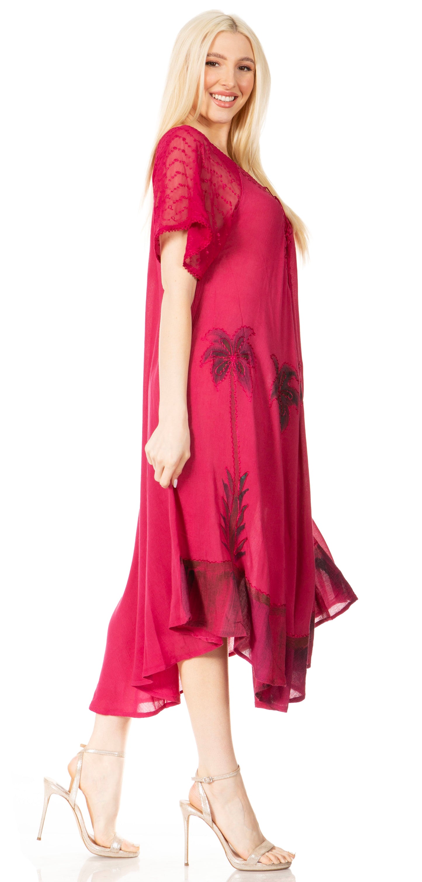 Sakkas Kai Palm Tree Caftan Tank Dress / Cover Up - Concordia Style Boutique