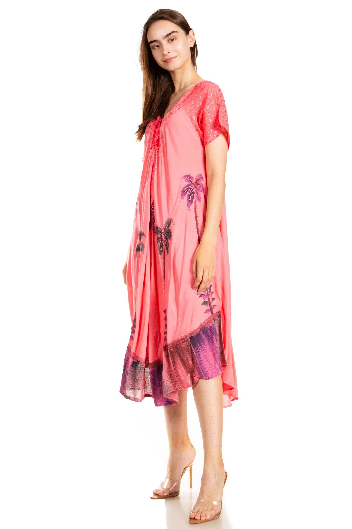 Sakkas Kai Palm Tree Caftan Tank Dress / Cover Up - Concordia Style Boutique