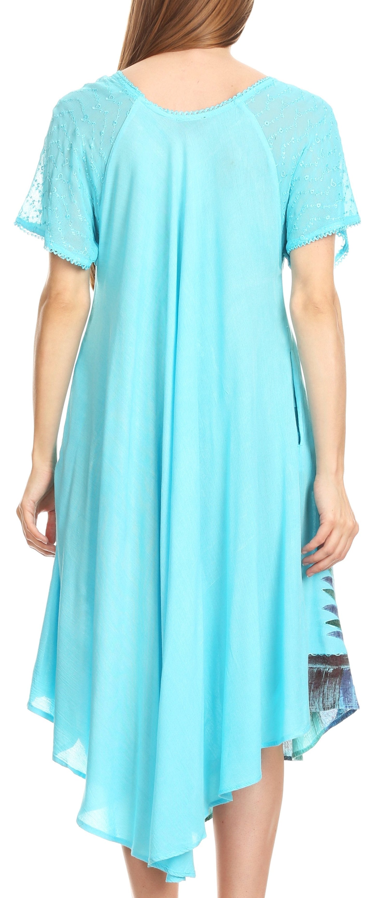 Sakkas Kai Palm Tree Caftan Tank Dress / Cover Up - Concordia Style Boutique