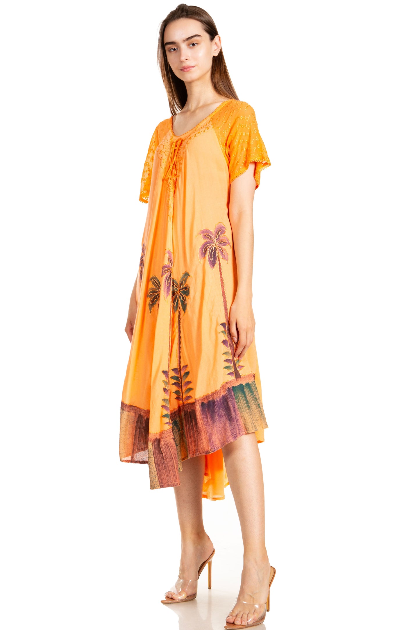 Sakkas Kai Palm Tree Caftan Tank Dress / Cover Up - Concordia Style Boutique
