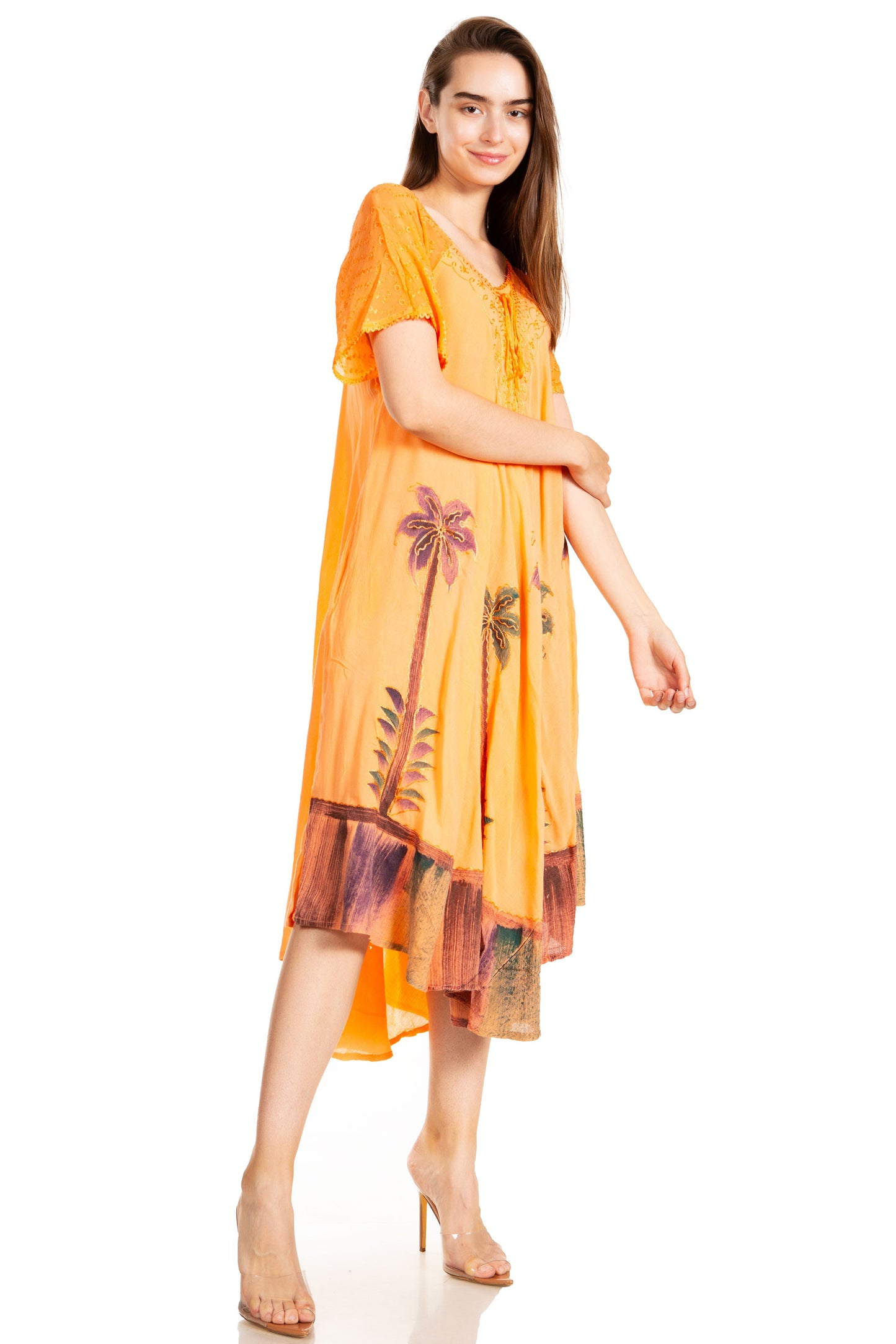 Sakkas Kai Palm Tree Caftan Tank Dress / Cover Up - Concordia Style Boutique