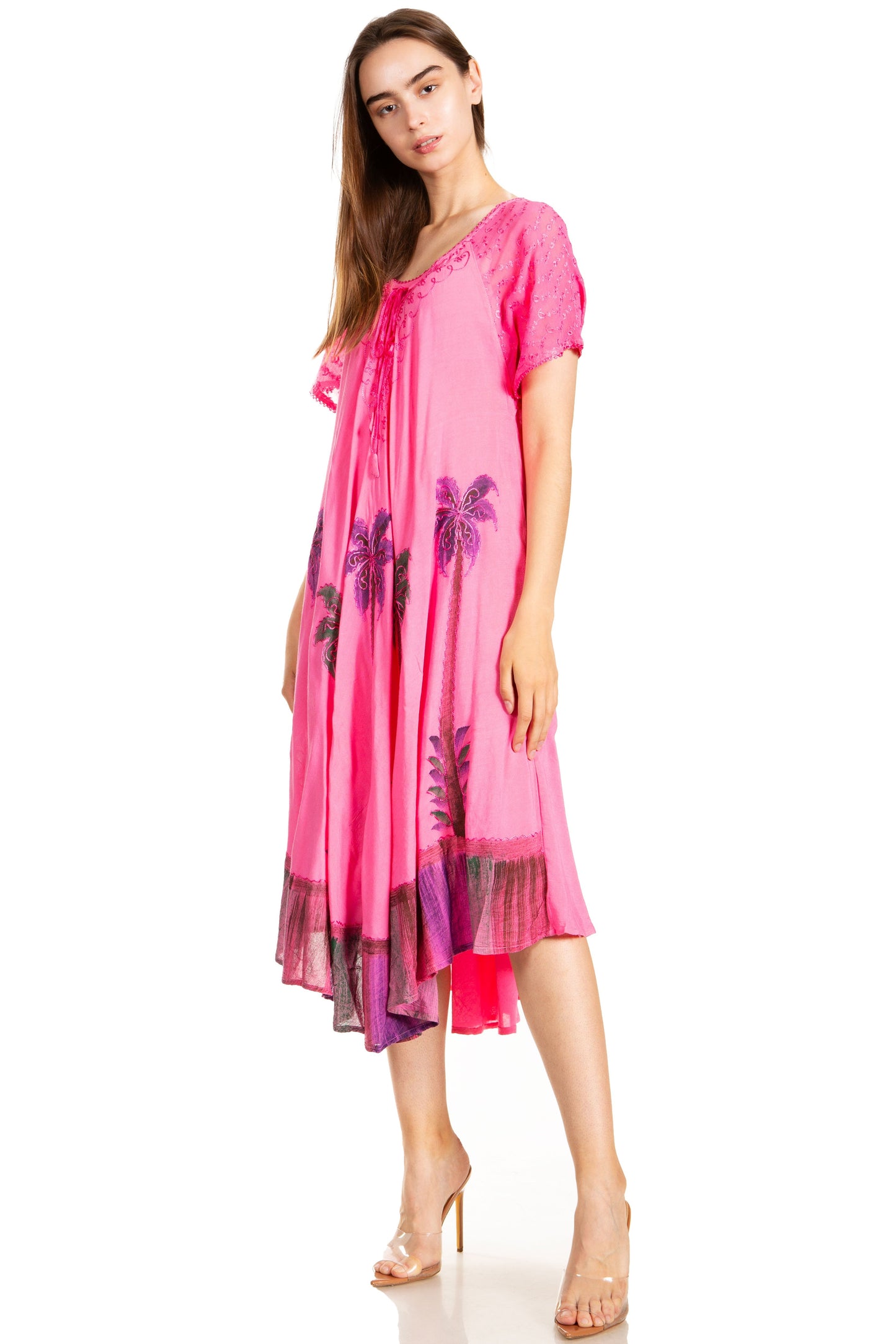 Sakkas Kai Palm Tree Caftan Tank Dress / Cover Up - Concordia Style Boutique