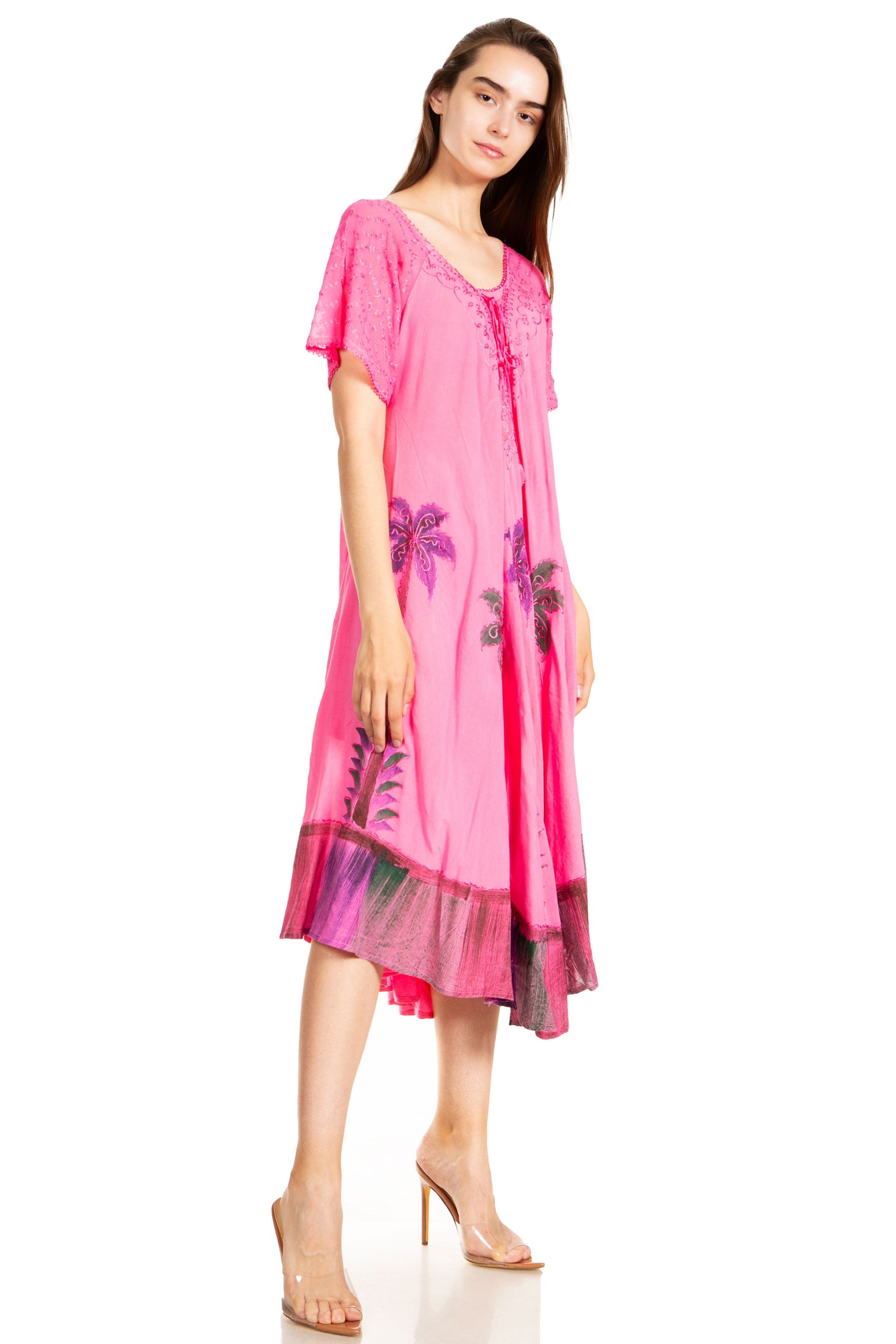 Sakkas Kai Palm Tree Caftan Tank Dress / Cover Up - Concordia Style Boutique