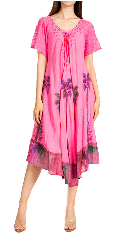 Sakkas Kai Palm Tree Caftan Tank Dress / Cover Up - Concordia Style Boutique