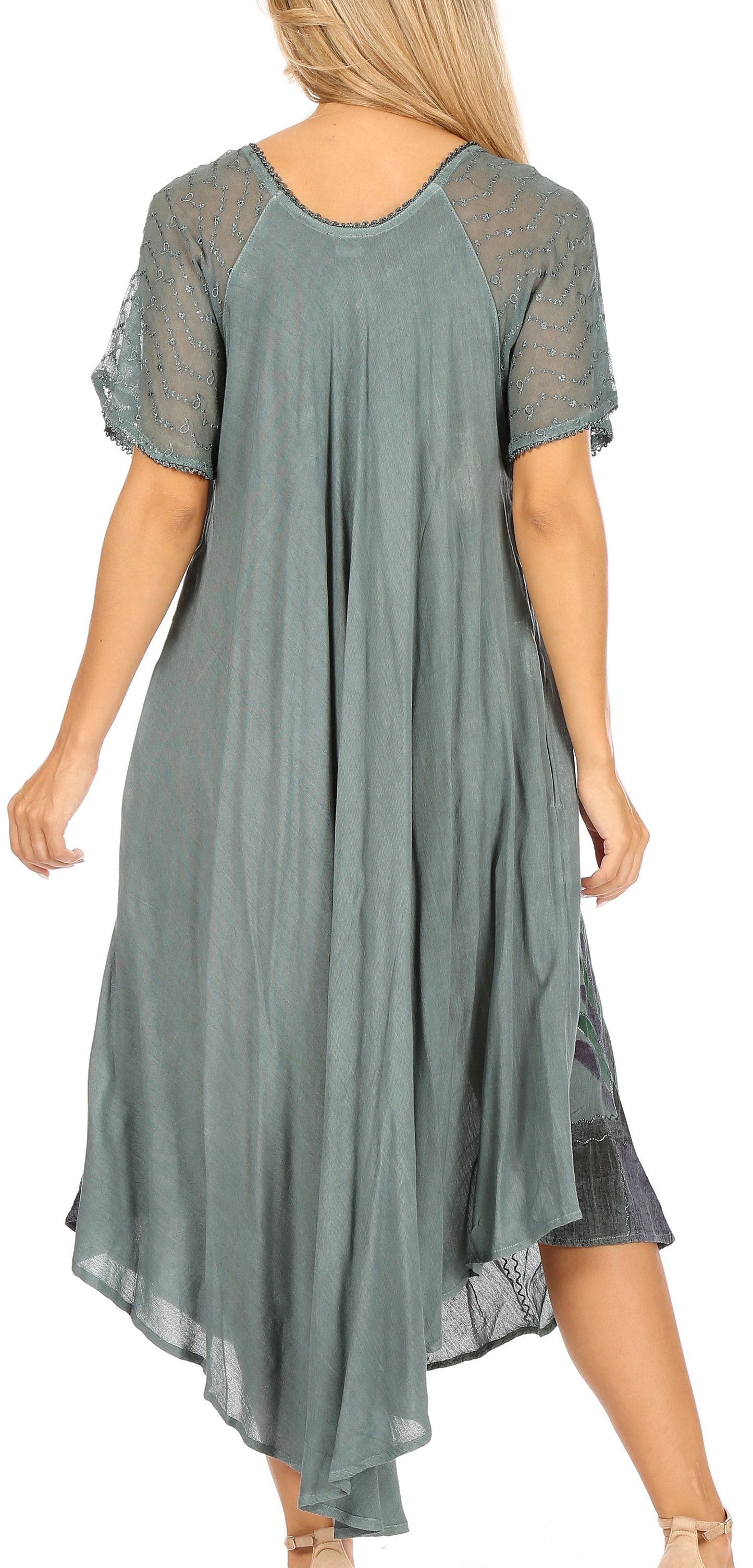 Sakkas Kai Palm Tree Caftan Tank Dress / Cover Up - Concordia Style Boutique