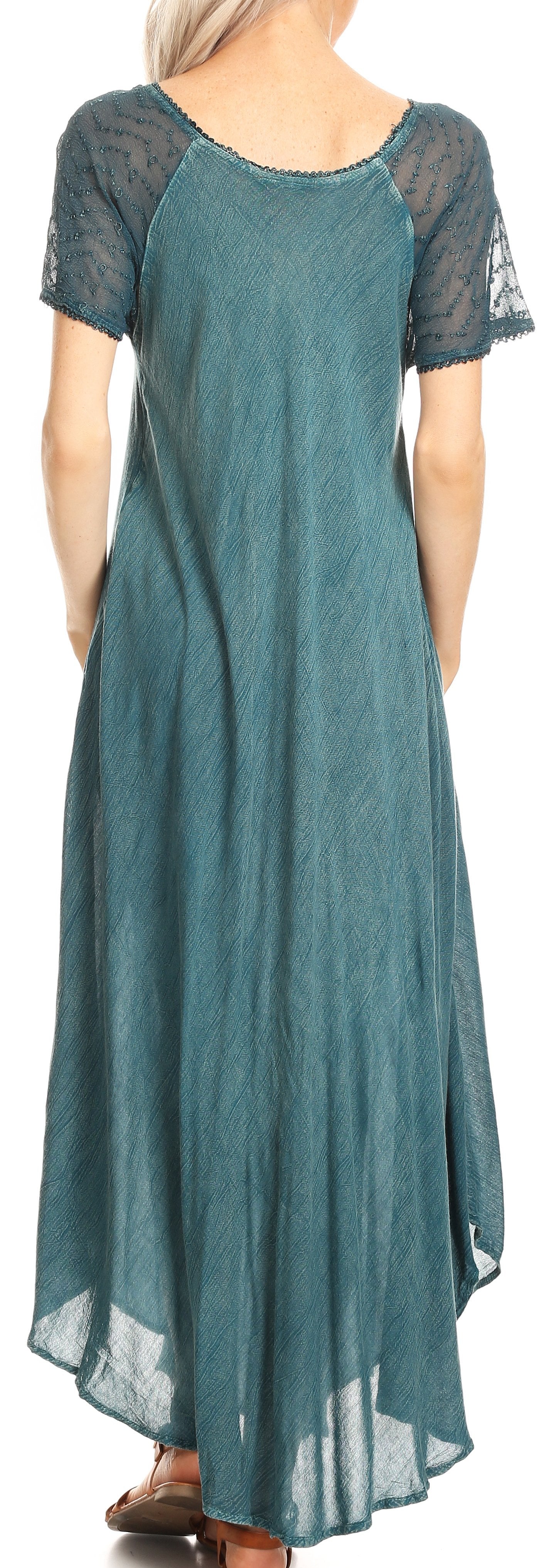 Sakkas Helena Embroidered Nightgown / Women Sleepwear with Eyelet Sleeves - Concordia Style Boutique