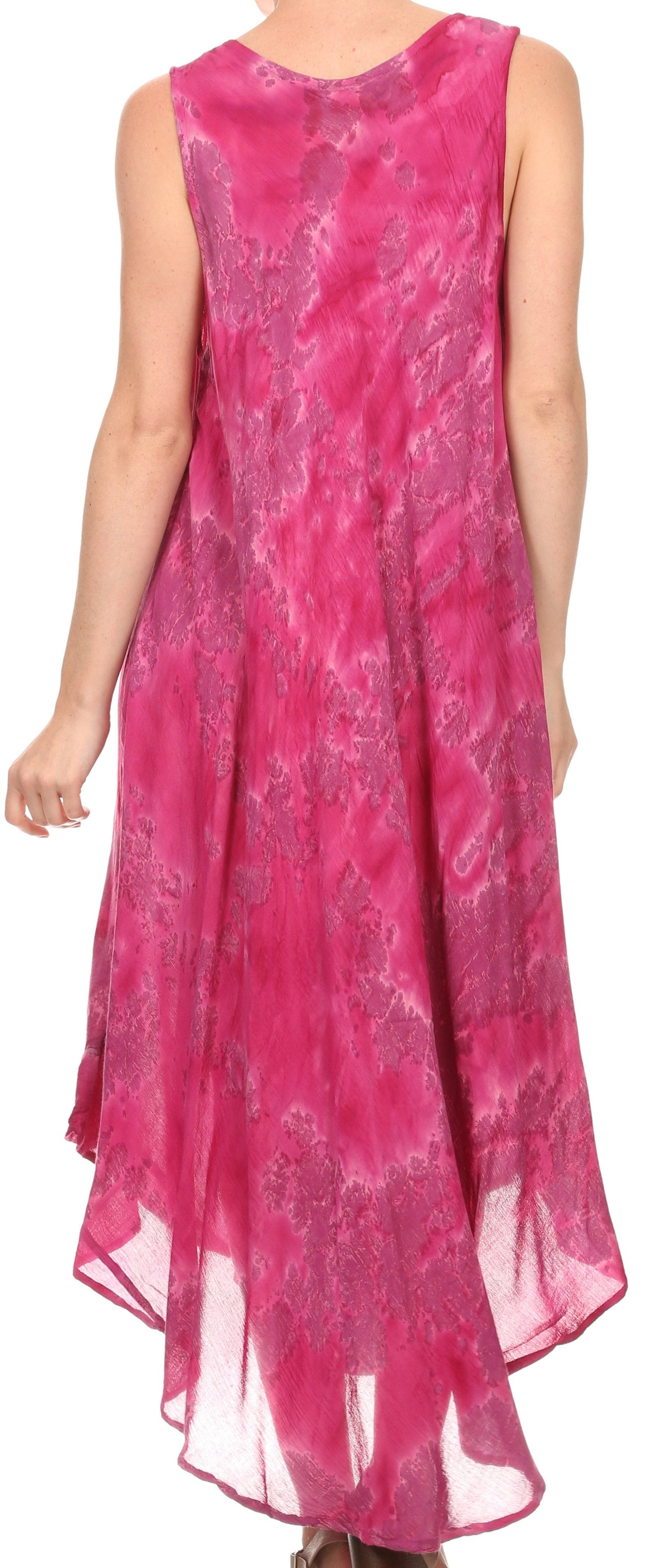 Sakkas Laeila Tie Dye Washed Long Sleeveless Tank Top Caftan Dress / Cover Up - Concordia Style Boutique