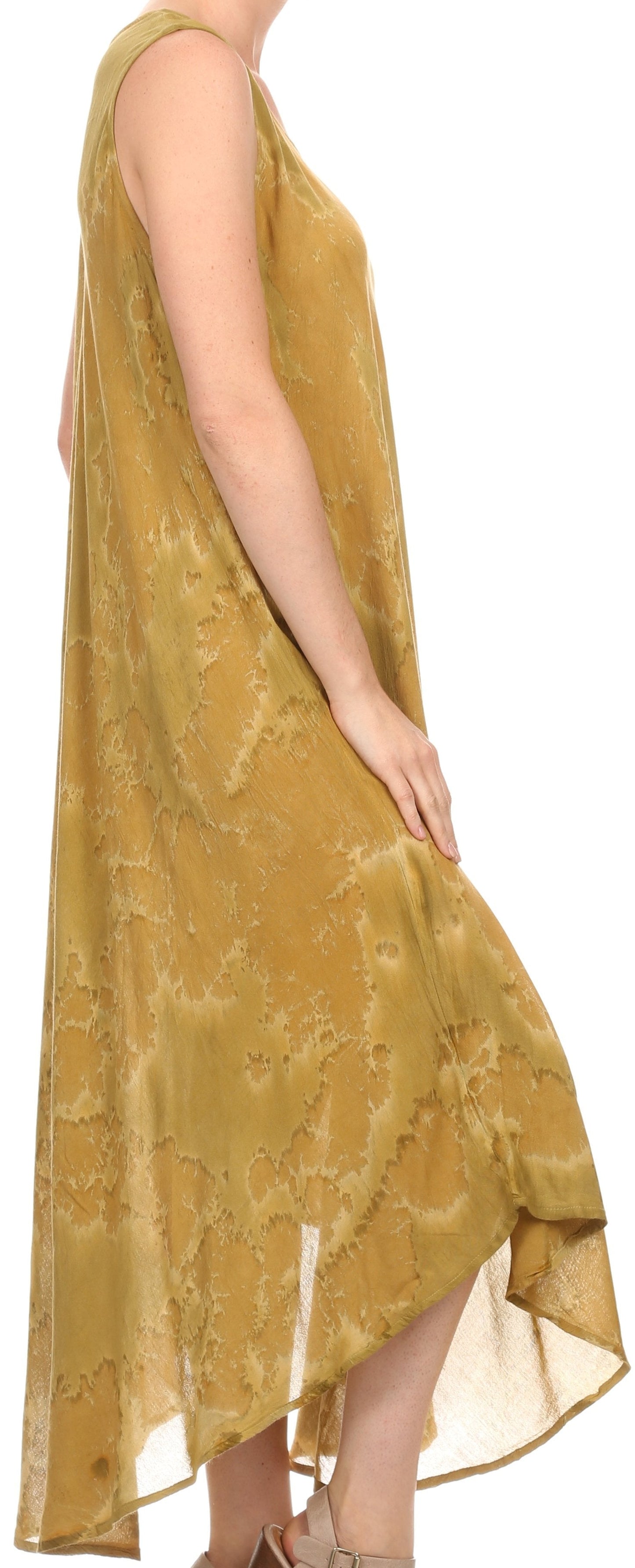 Sakkas Laeila Tie Dye Washed Long Sleeveless Tank Top Caftan Dress / Cover Up - Concordia Style Boutique