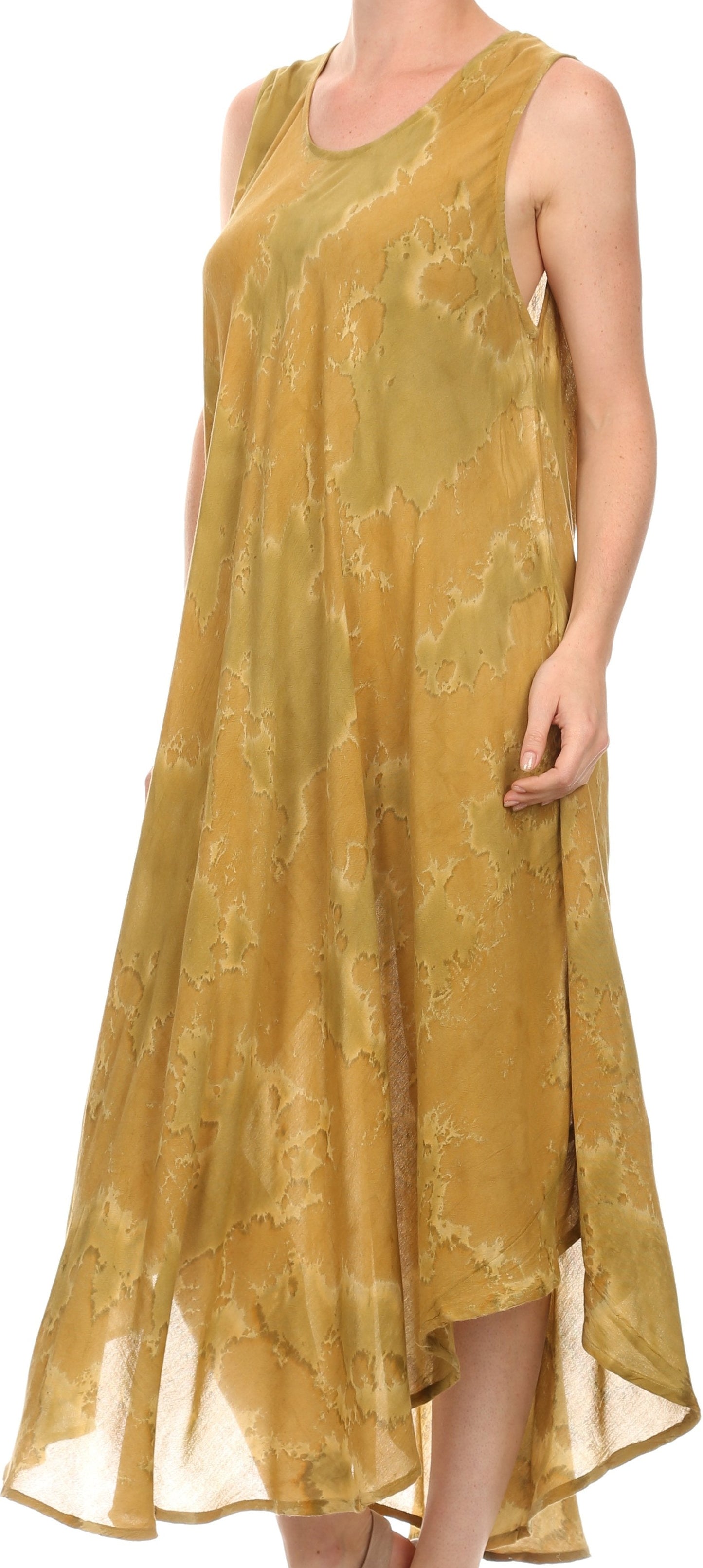 Sakkas Laeila Tie Dye Washed Long Sleeveless Tank Top Caftan Dress / Cover Up - Concordia Style Boutique