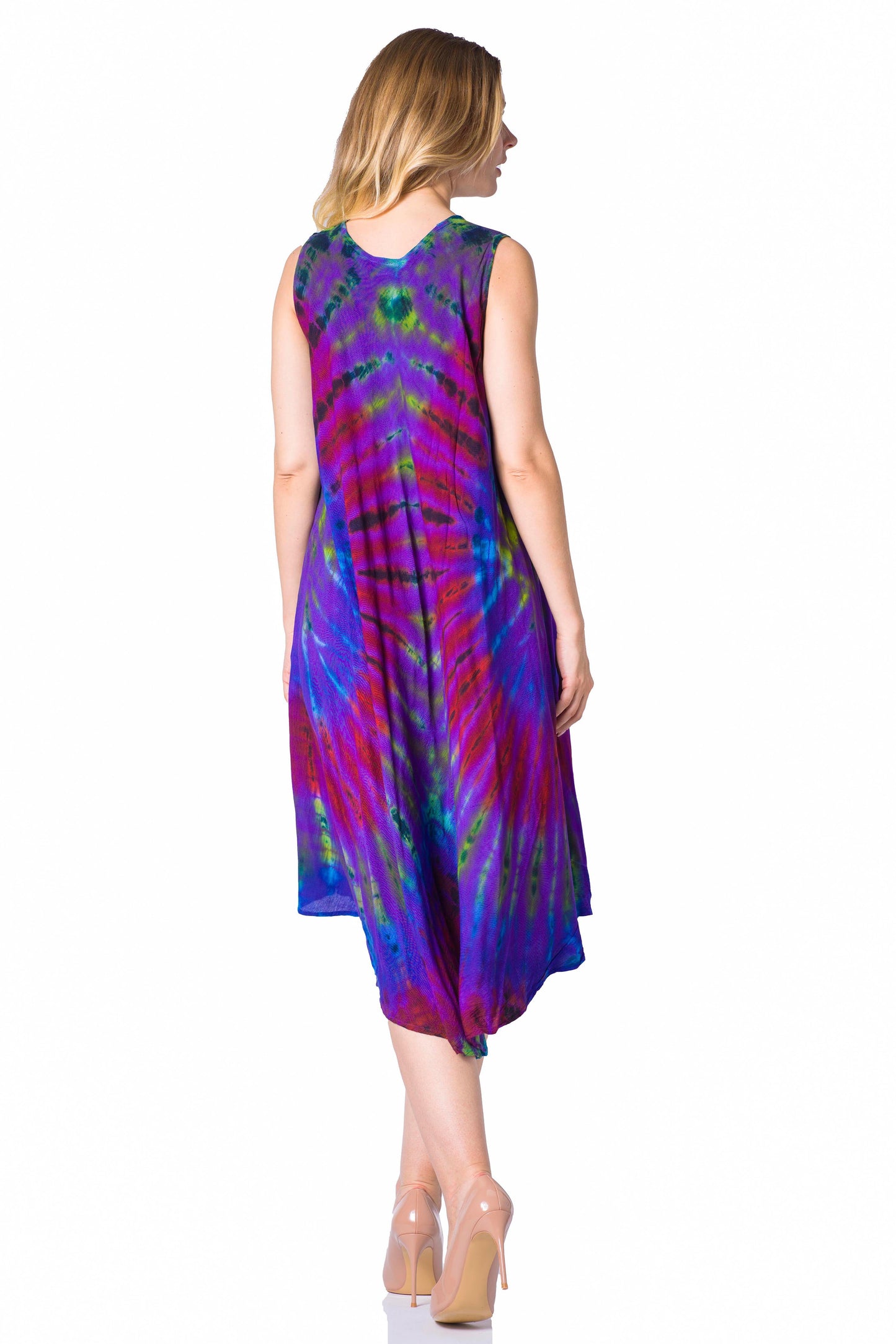 Sakkas Neja Women's Casual Maxi Summer Sleeveless Loose Fit Tie Dye Tank Dress - Concordia Style Boutique