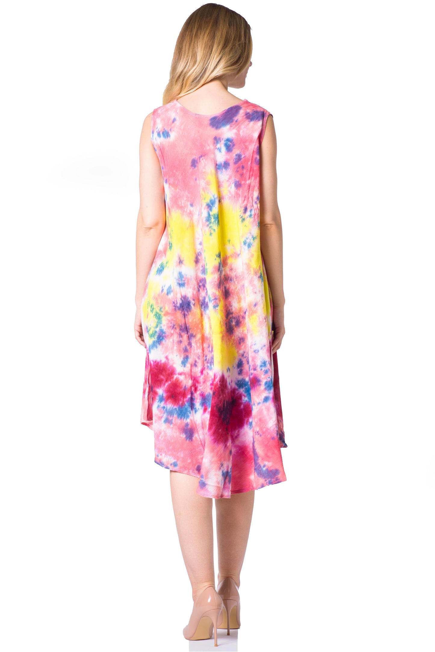 Sakkas Neja Women's Casual Maxi Summer Sleeveless Loose Fit Tie Dye Tank Dress - Concordia Style Boutique