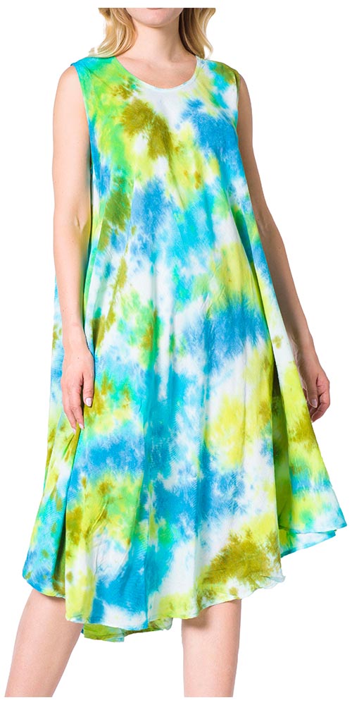 Sakkas Neja Women's Casual Maxi Summer Sleeveless Loose Fit Tie Dye Tank Dress - Concordia Style Boutique