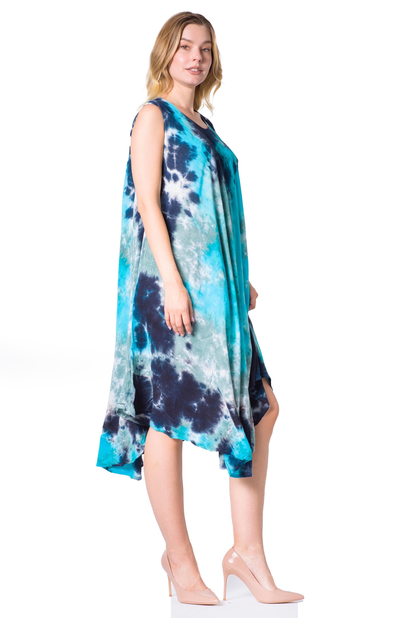 Sakkas Neja Women's Casual Maxi Summer Sleeveless Loose Fit Tie Dye Tank Dress - Concordia Style Boutique